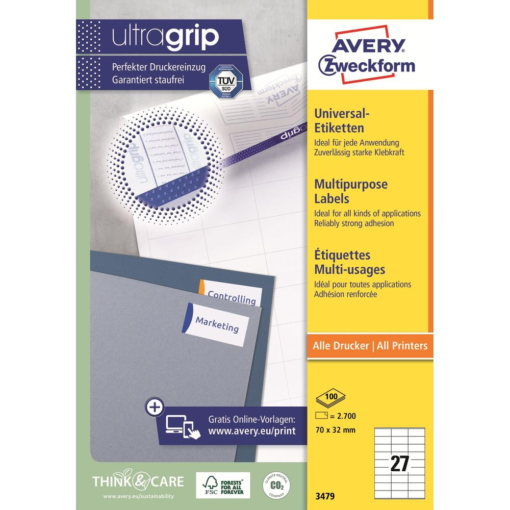 Avery Zweckform ultragrip Etiketten: Universal, Multipurpose, Multi-usages.