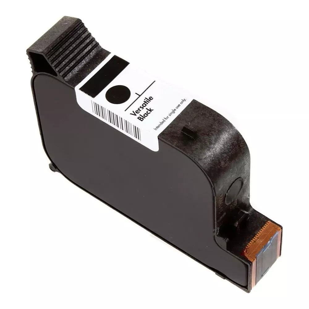 Cartucho de tinta negro con etiqueta "Versatile Black" y código de barras.