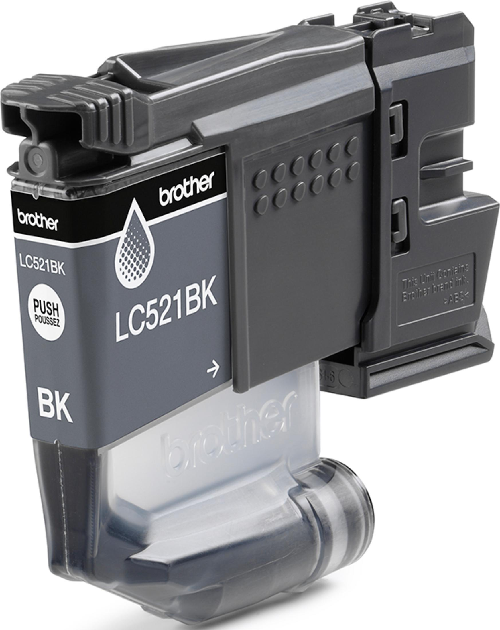 Czarny tusz Brother LC521BK.