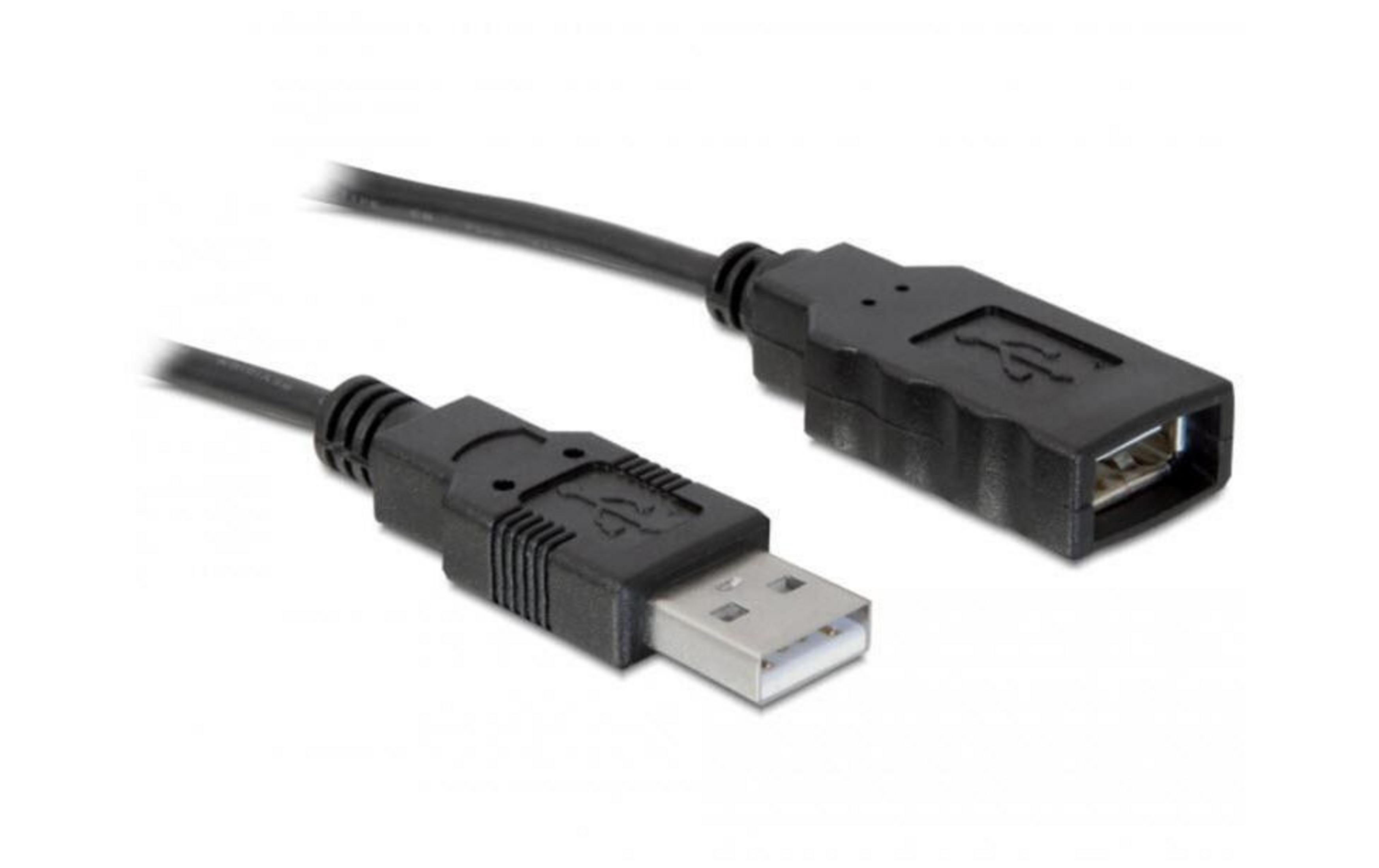 Due cavi USB neri con connettori su sfondo bianco.
