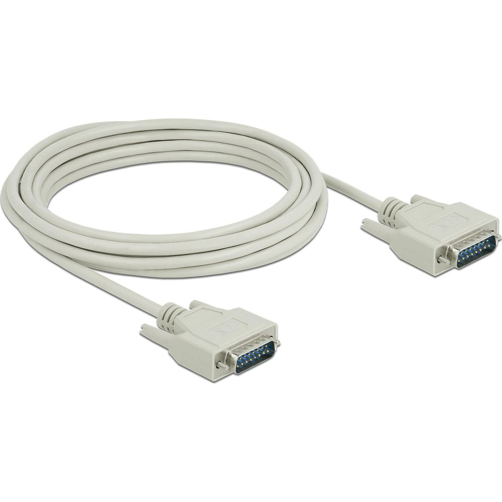 Un cable gris con dos conectores DB25.