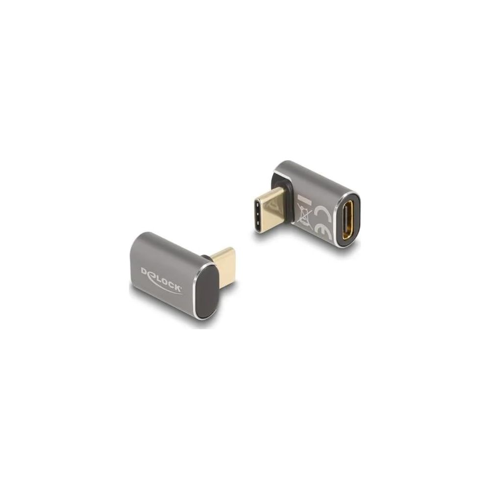 Due adattatori USB-C grigi con logo DELOCK e marchio CE.