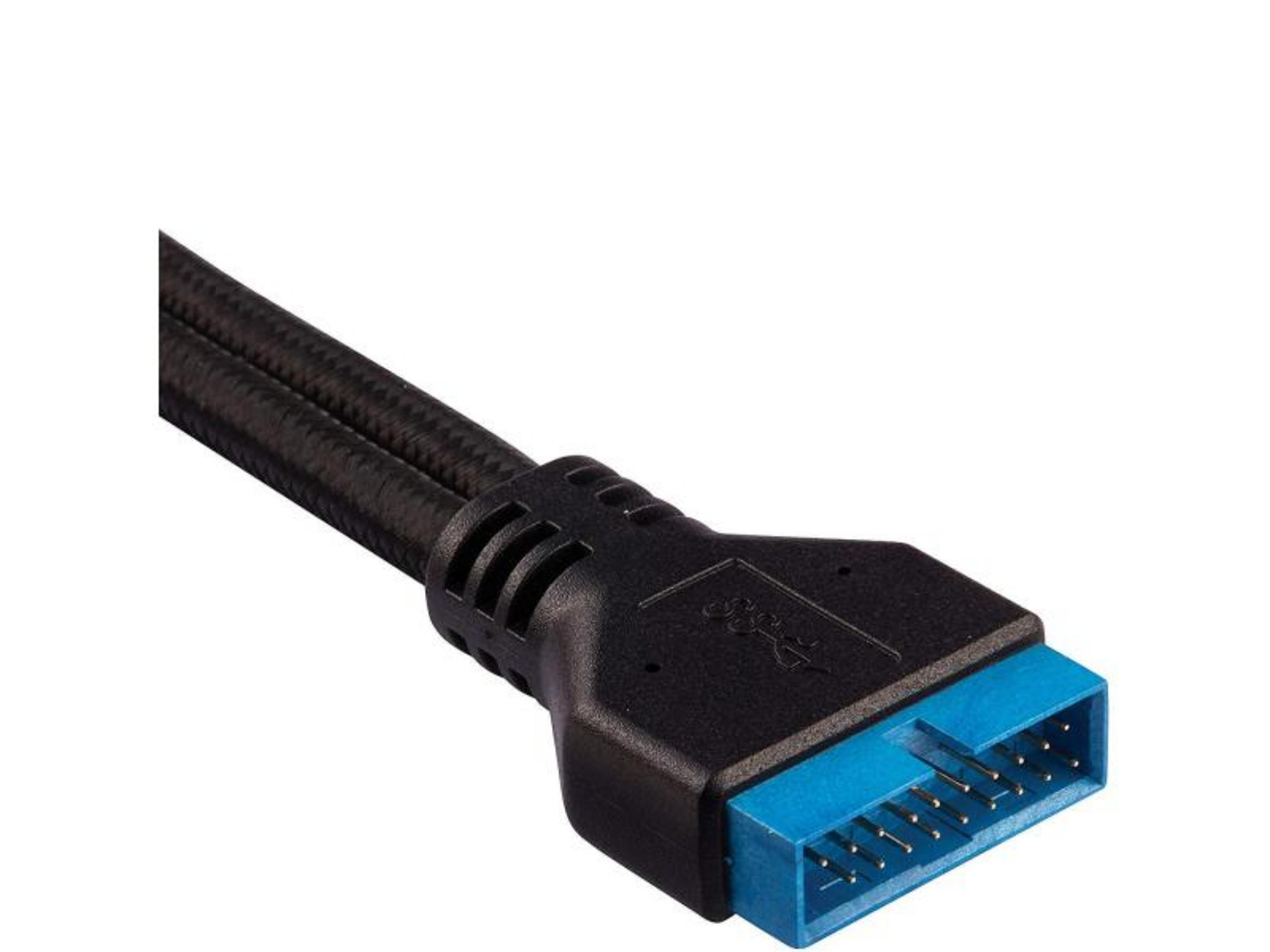 Cavo nero con connettore USB 3.0 blu e simbolo SS.