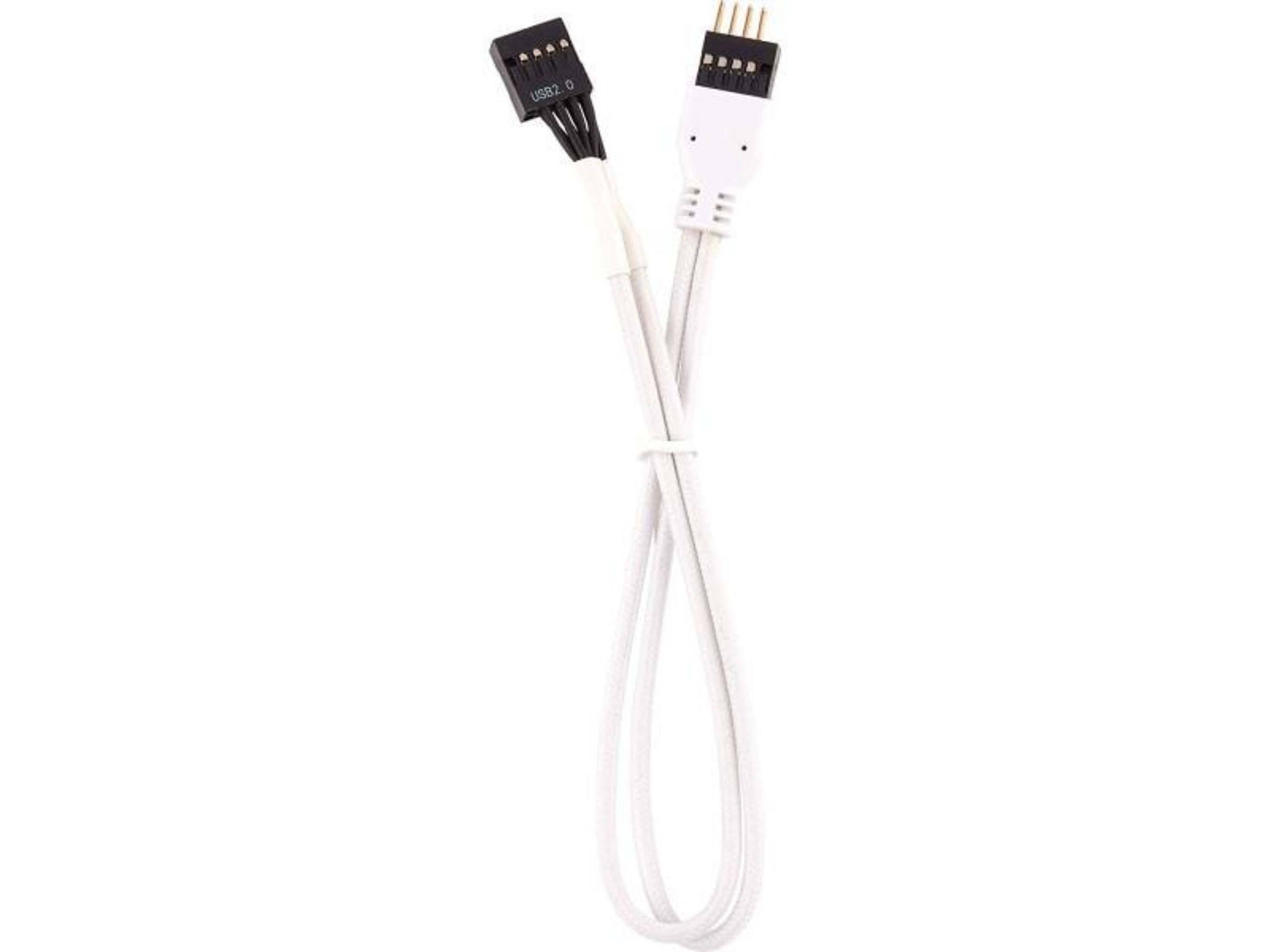 Biały kabel USB 2.0 z czarnym i białym złączem.