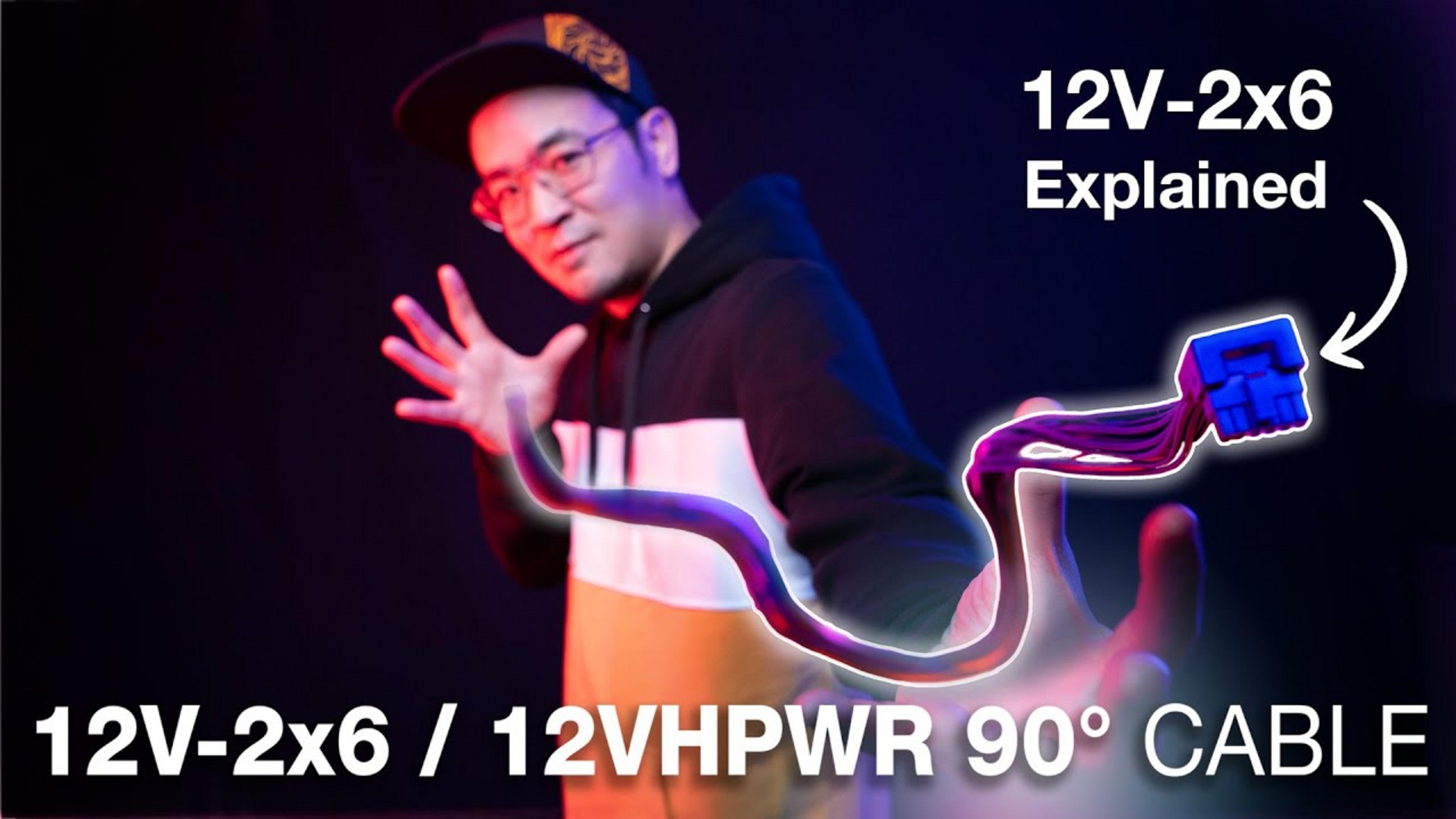 Mężczyzna w kapeluszu i okularach trzyma niebieski kabel 12V-2x6.
