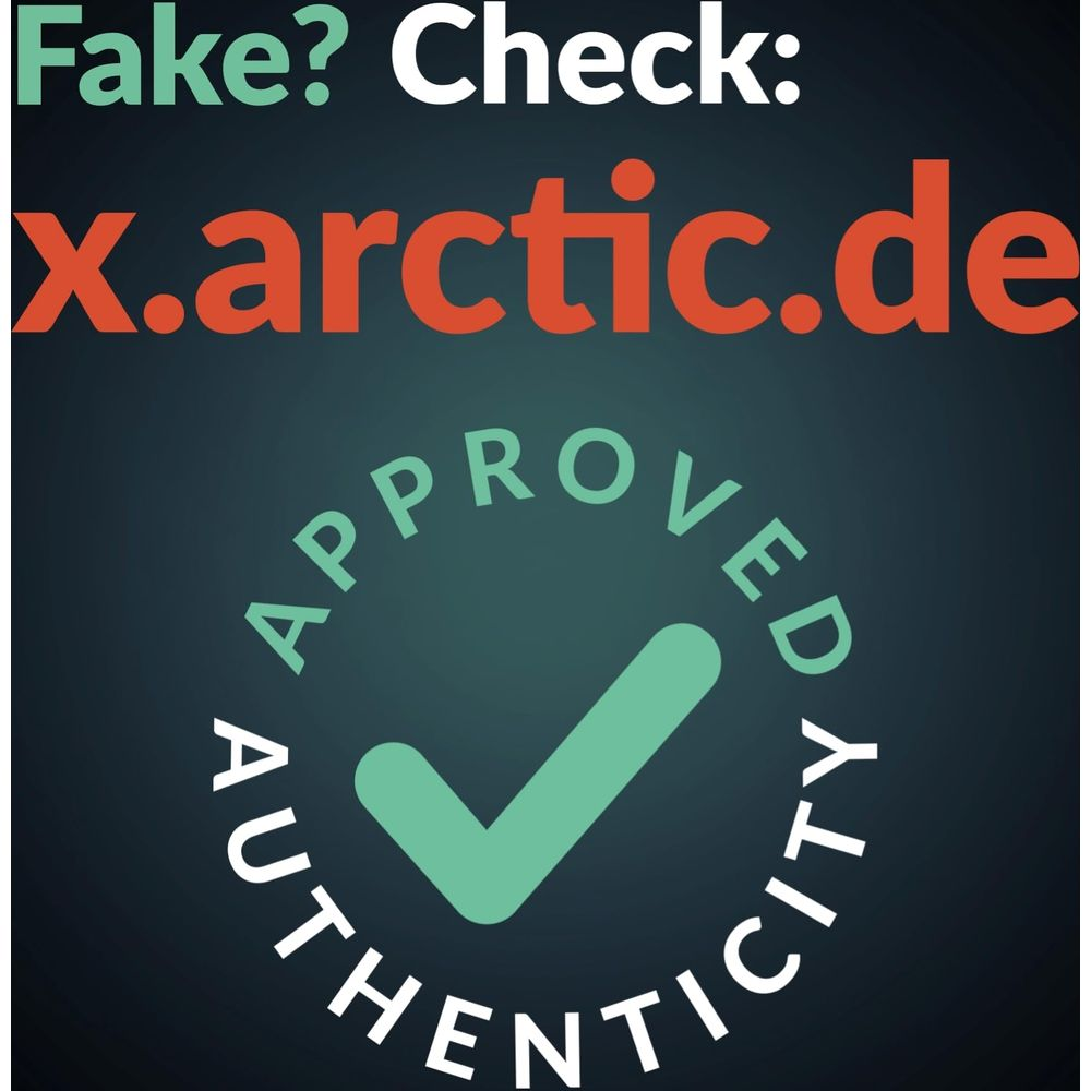 Fałsz? Sprawdź: x.arctic.de, Zatwierdzona autentyczność ze znakiem.