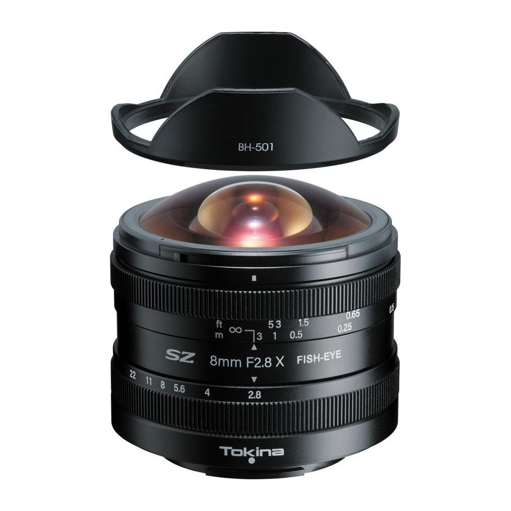 Obiektyw Tokina 8mm F2.8 X Fish-Eye z osłoną przeciwsłoneczną BH-501.