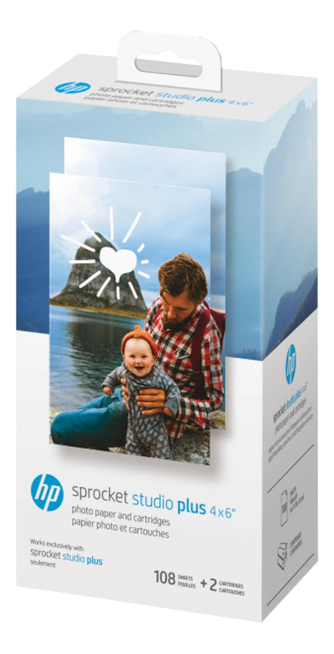 Opakowanie papieru foto i wkładów HP Sprocket Studio Plus 4x6". Mężczyzna z dzieckiem.