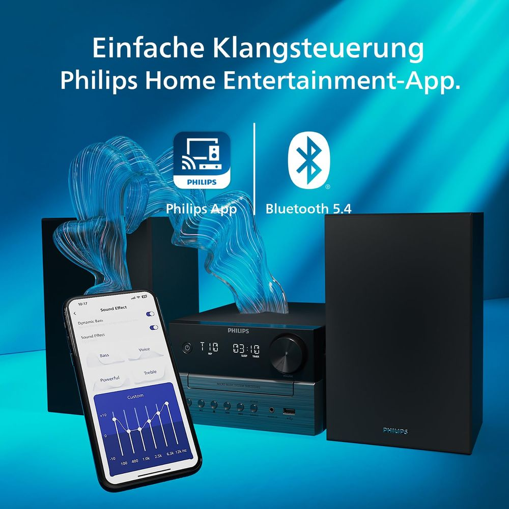 System HiFi Philips z kontrolą przez aplikację smartfona i Bluetooth 5.4.