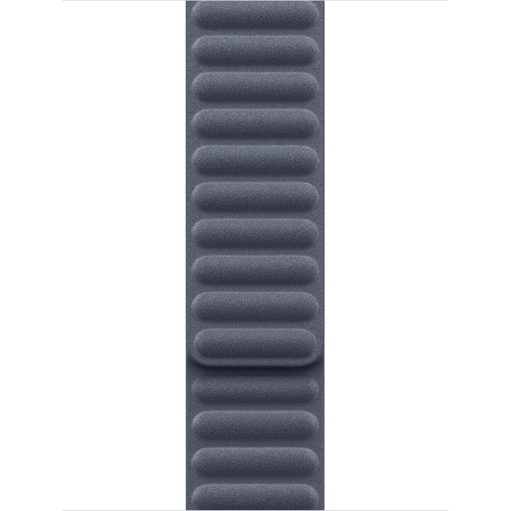Un cinturino in tessuto grigio con nervature orizzontali per Apple Watch.