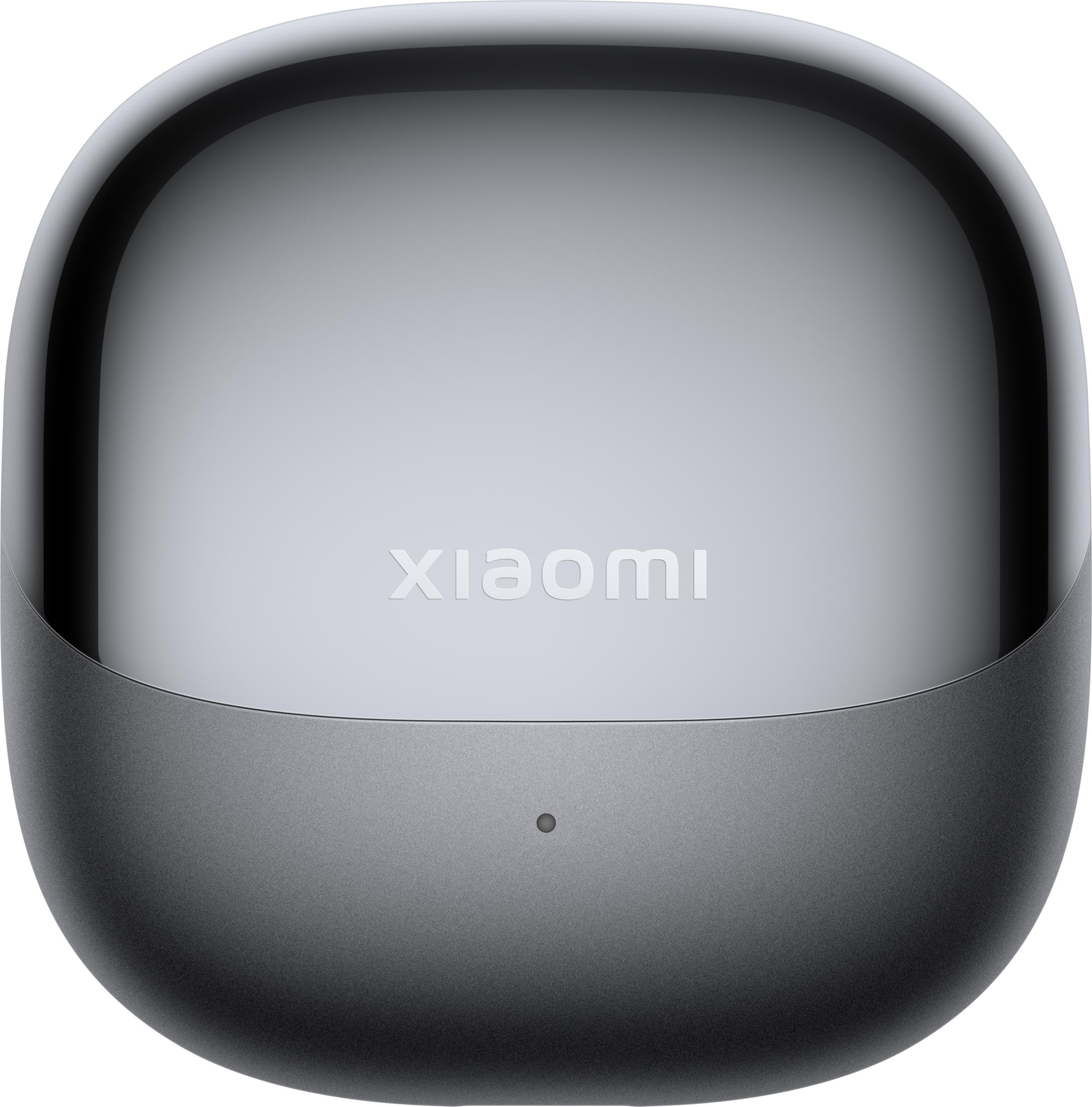 Szara ładowarka Xiaomi z gładkim wykończeniem i kropką.