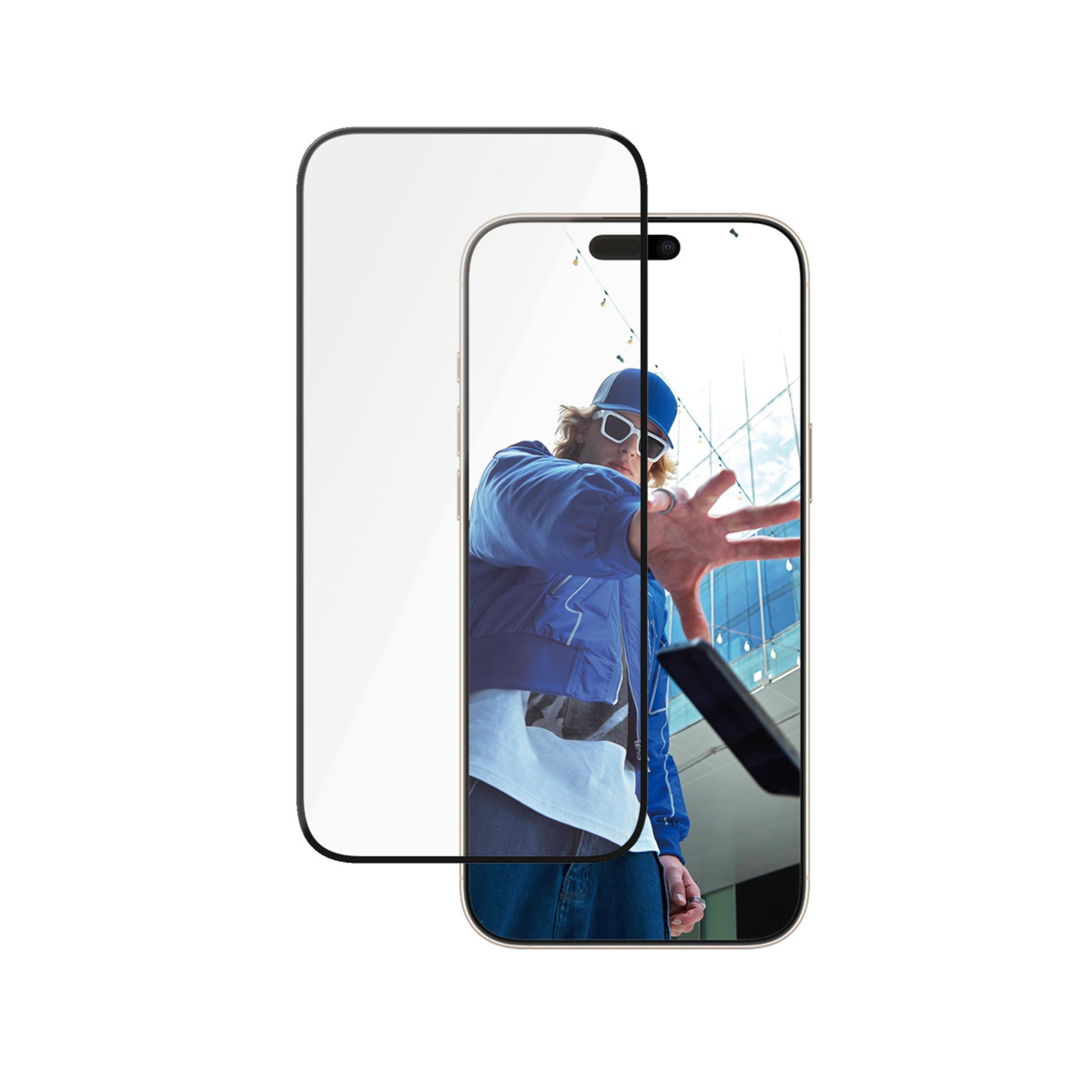 PANZERGLASS iPhone 16 Pro Max Ultra-Wide Fit Tam Koruma Seramik Çerçeve Aparatlı Ekran Koruyucu Ekran Koruyucu