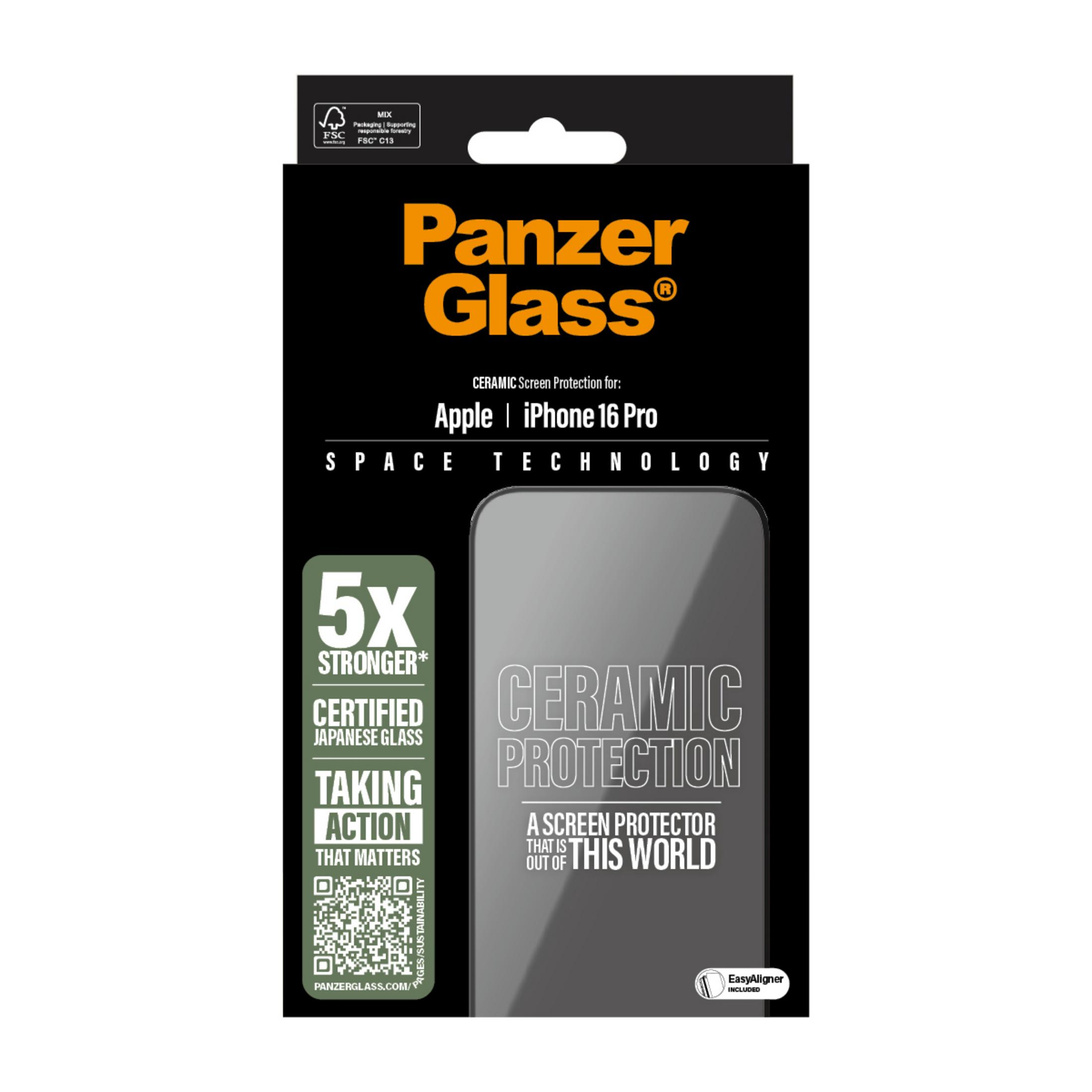 Panzer Glass Seramik Ekran Koruyucu iPhone 16 Pro ambalajı.