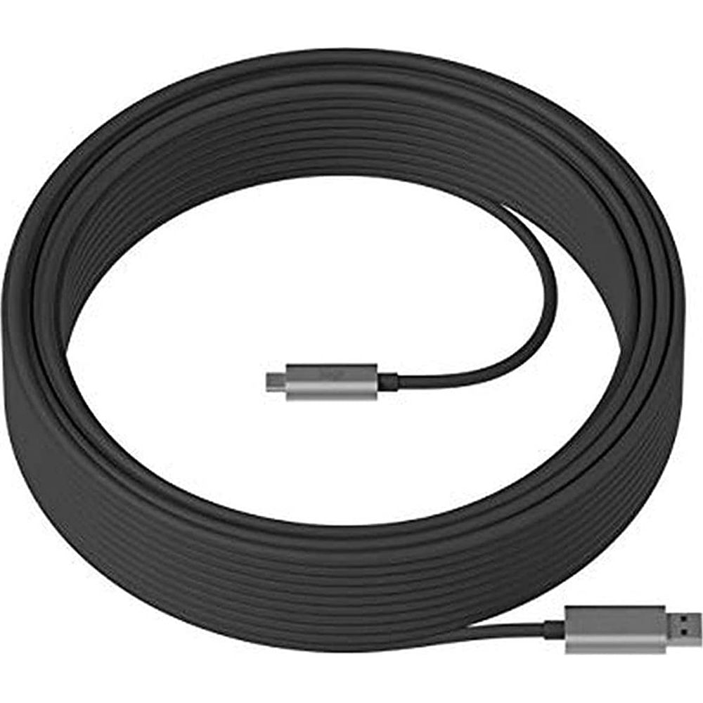 Czarny kabel z dwoma złączami USB-C, zwinięty.