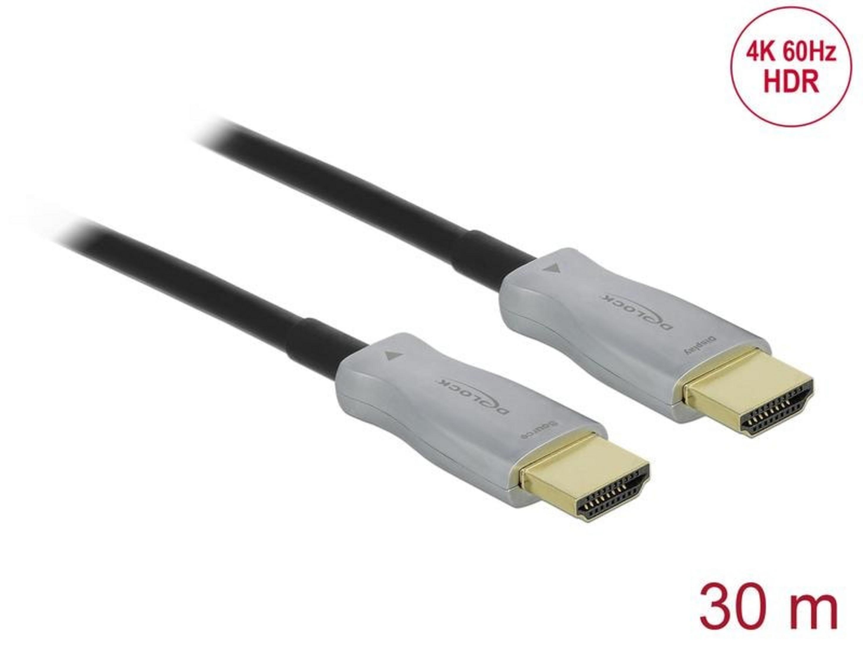 Ein 30m HDMI-Kabel mit goldenen Steckern und "4K 60Hz HDR"-Aufdruck.