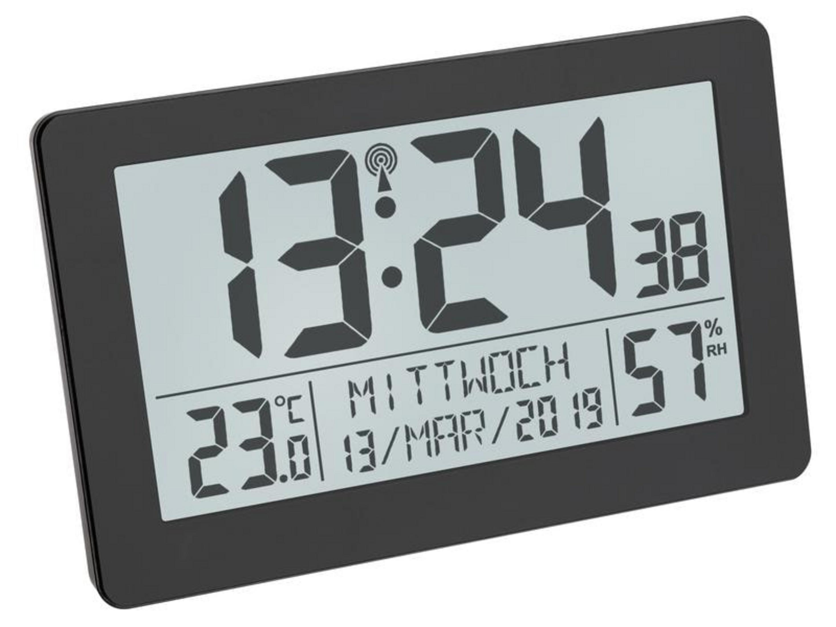 Orologio digitale mostra 13:24, 23.0°C, Mercoledì, 13/Mar/2019, 38% umidità.