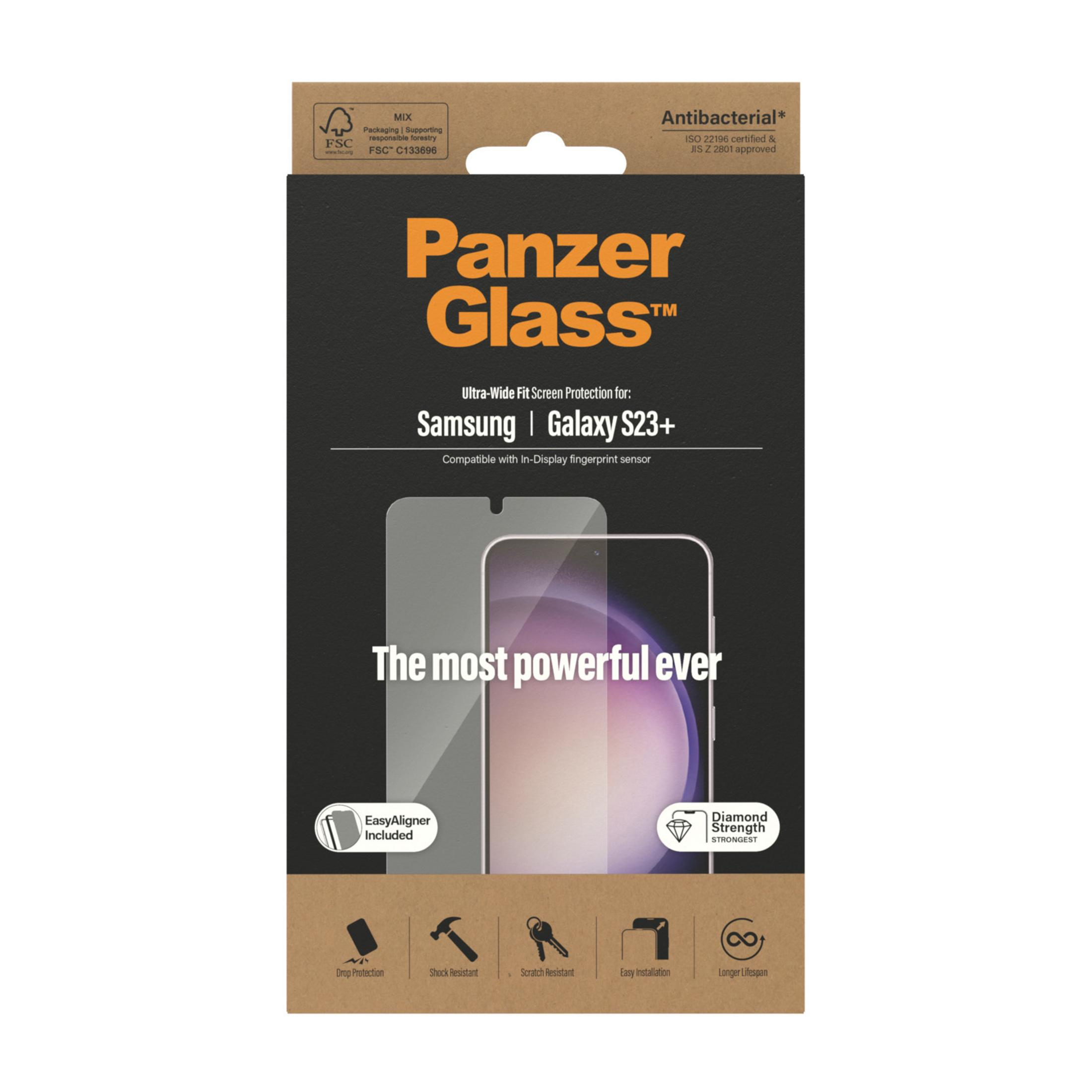 Panzer Glass screenprotector voor Samsung Galaxy S23+ met EasyAligner.