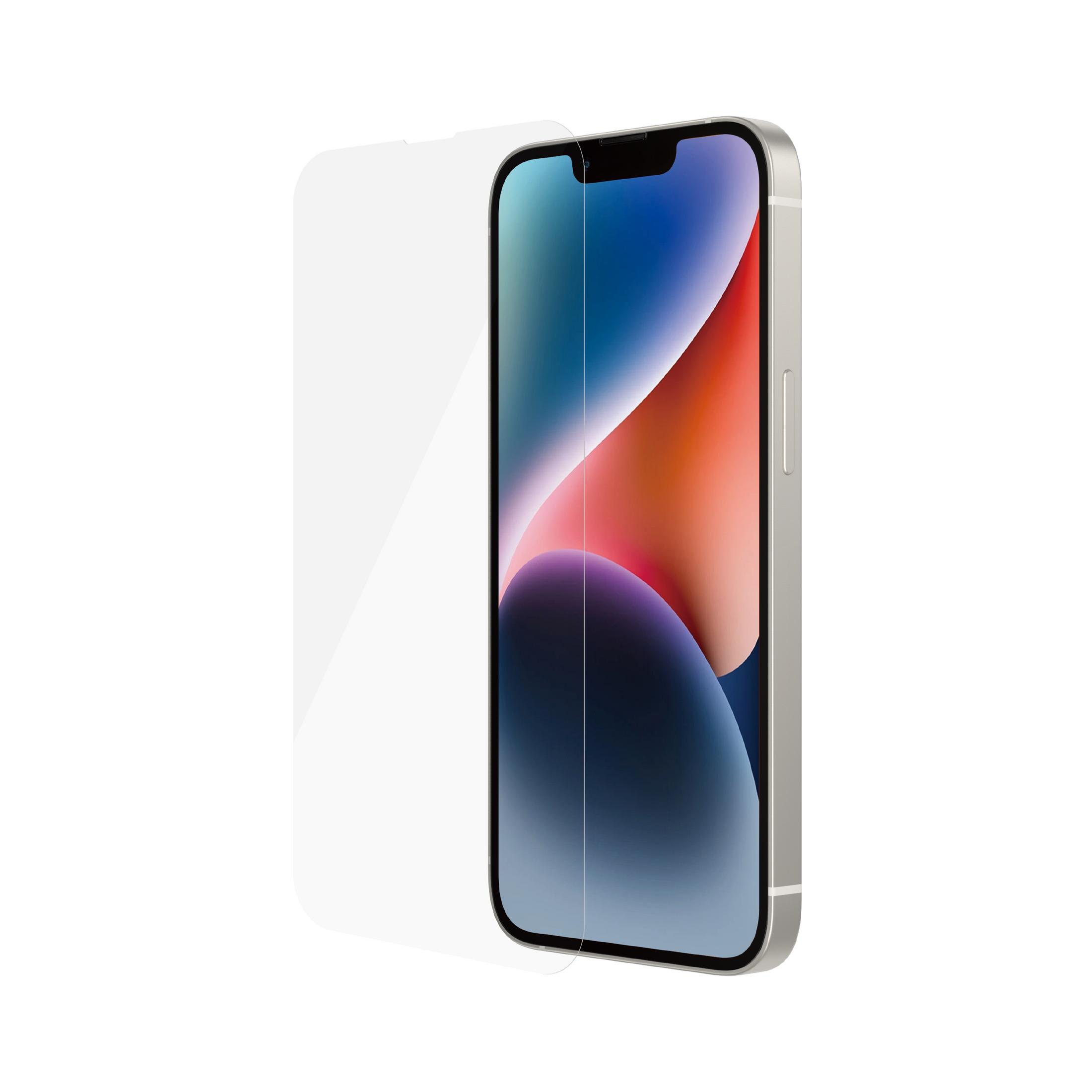 Uno smartphone argentato con proteggi schermo trasparente.