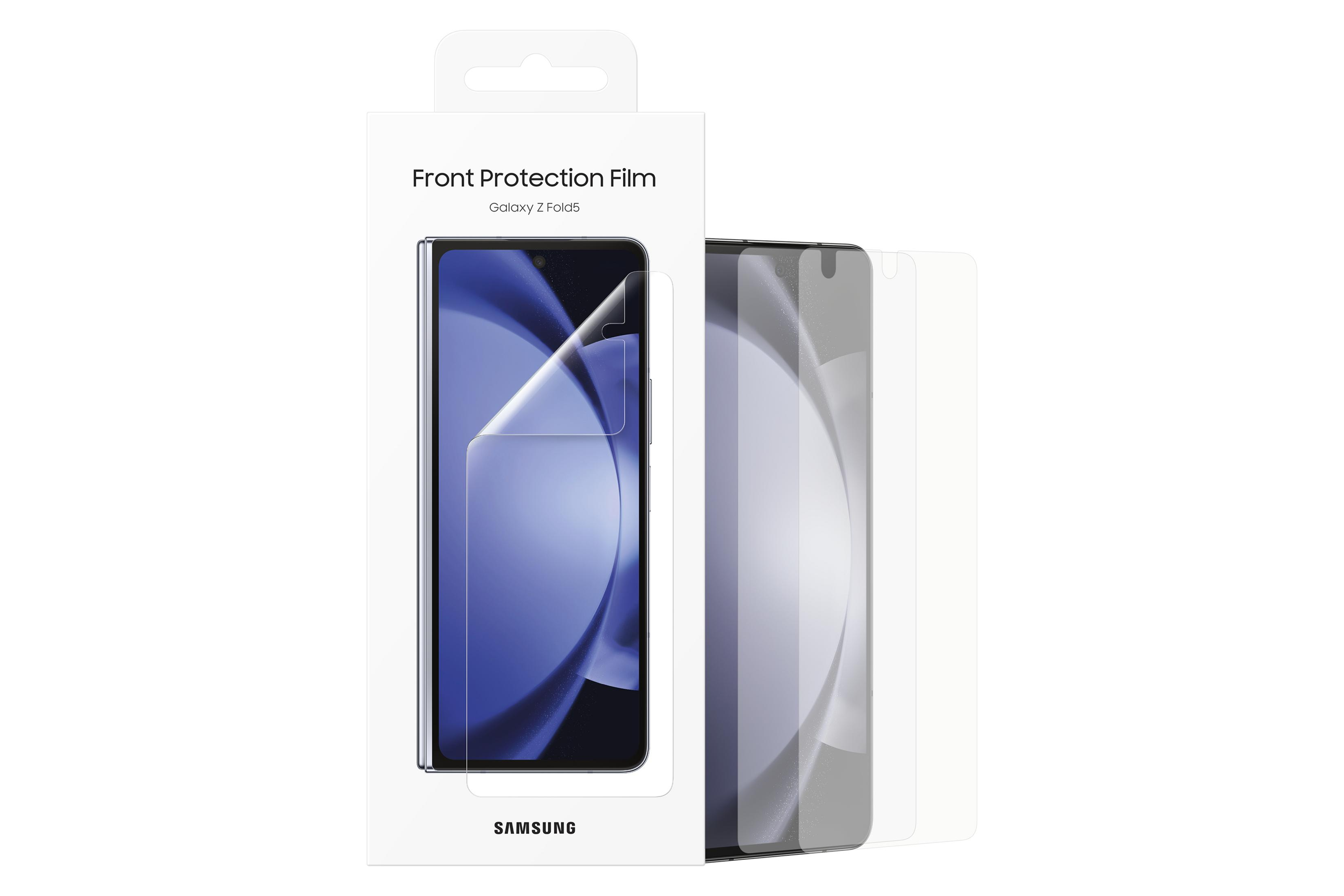 Verpackung mit Schutzfolien für Samsung Galaxy Z Fold5.