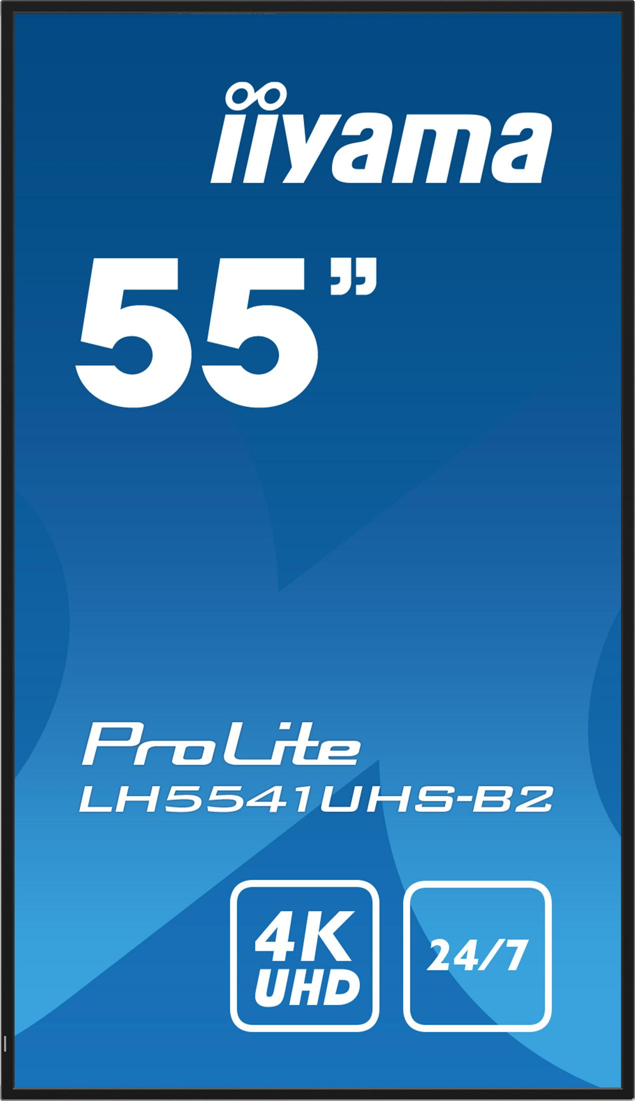 Monitor Iiyama 55" ProLite LH5541UHS-B2 z 4K UHD i działaniem 24/7.