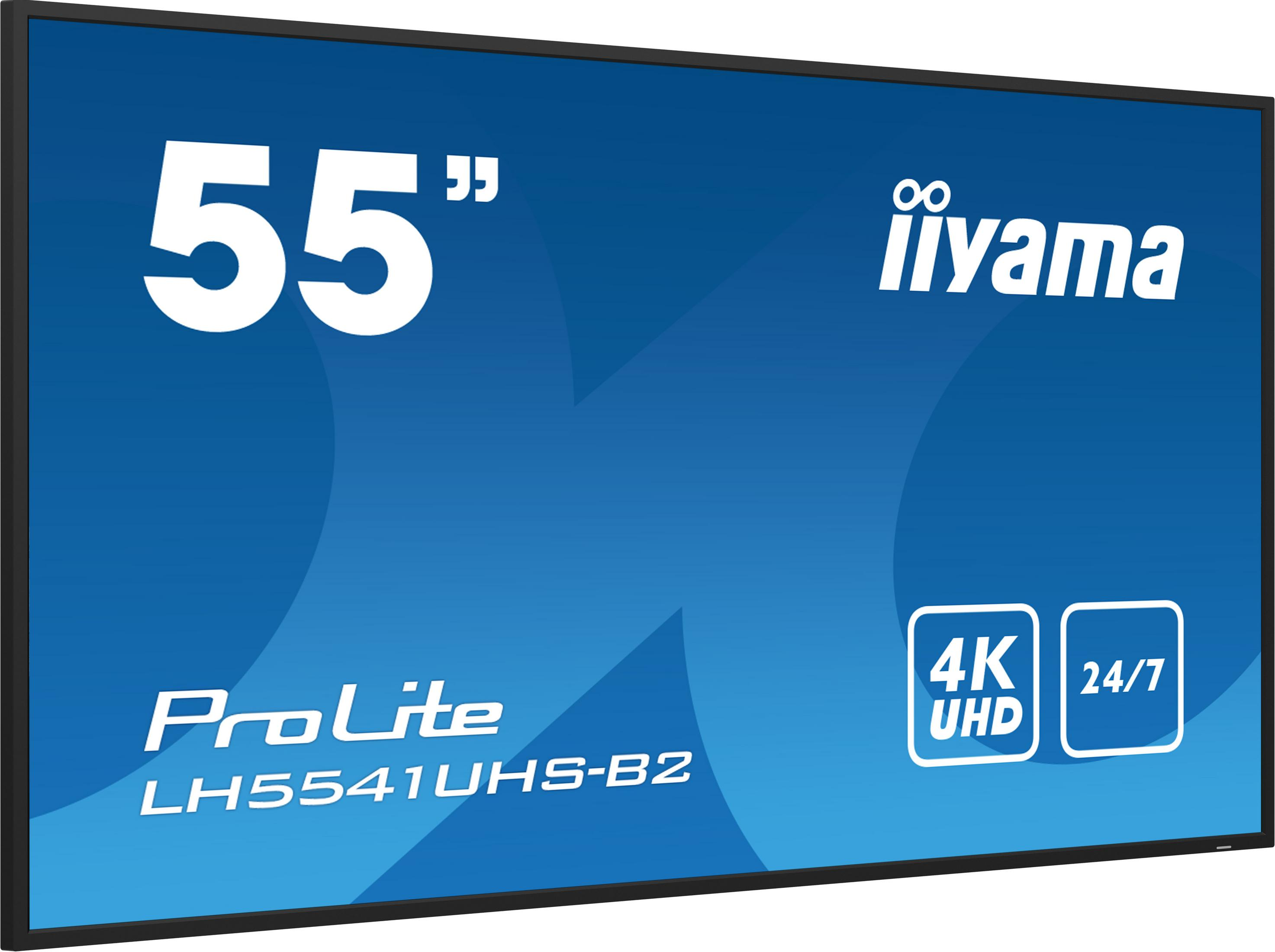 55-calowy ekran Iiyama ProLite 4K UHD z funkcją pracy 24/7.