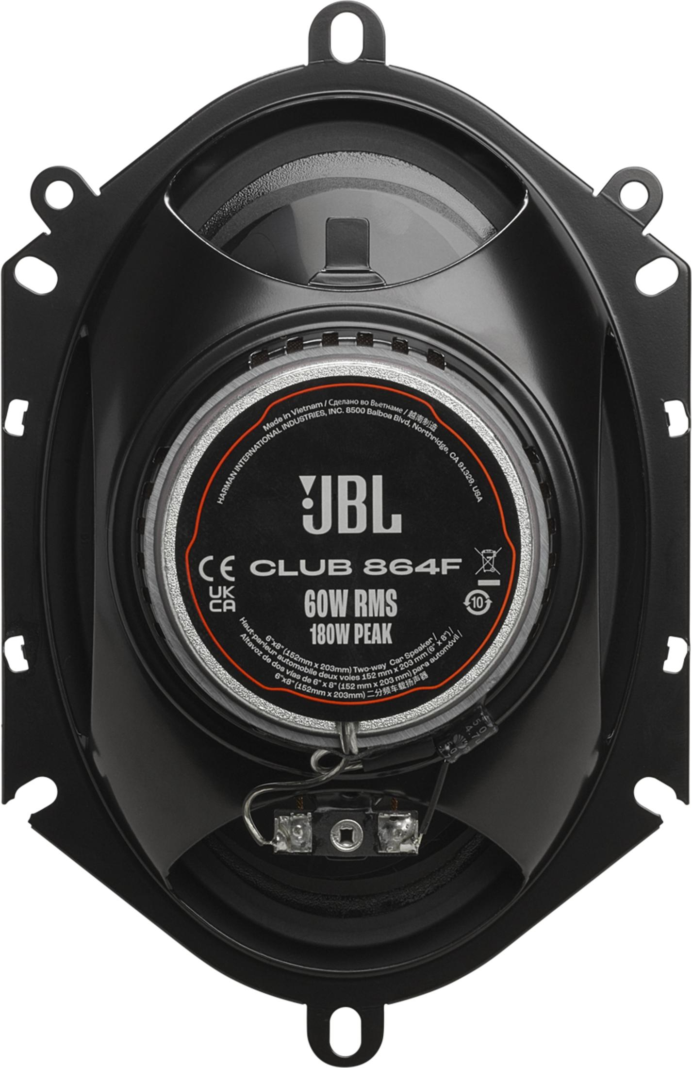 Un haut-parleur JBL Club 864F avec cadre métallique noir et cône argenté.