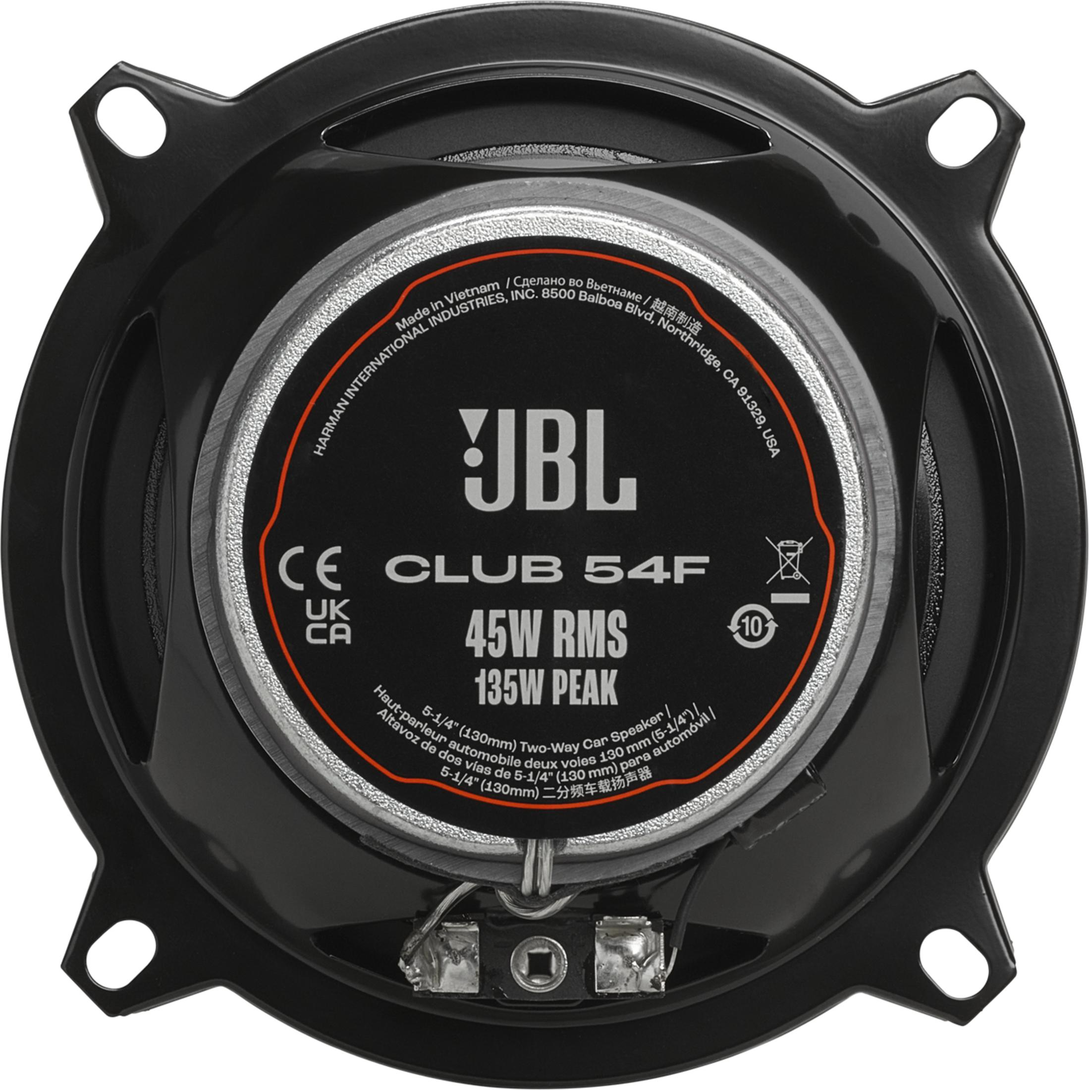 Un haut-parleur de voiture JBL noir 2 voies de 5-1/4 pouces avec puissance.