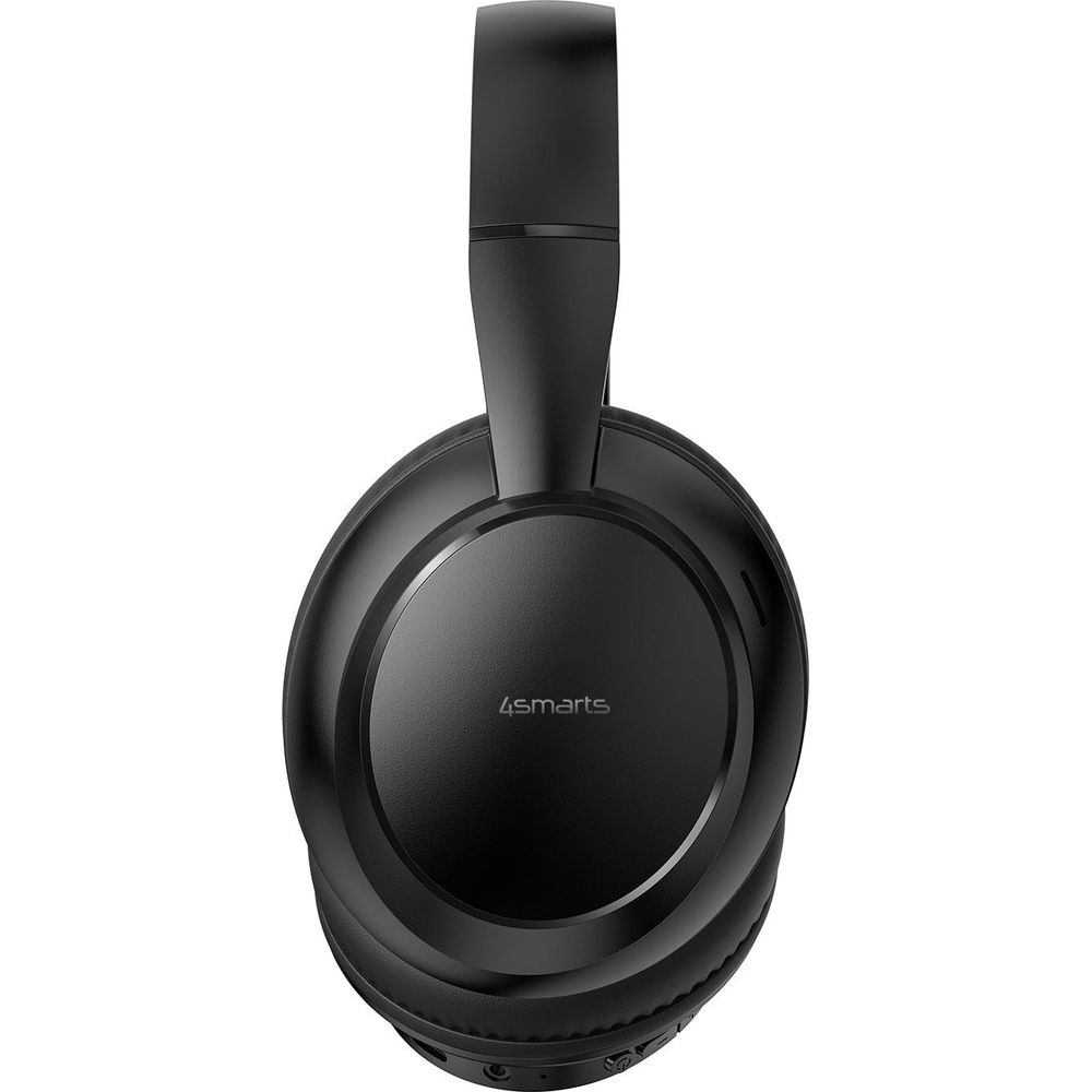 Cuffie nere over-ear con archetto imbottito e padiglioni rotondi con logo.
