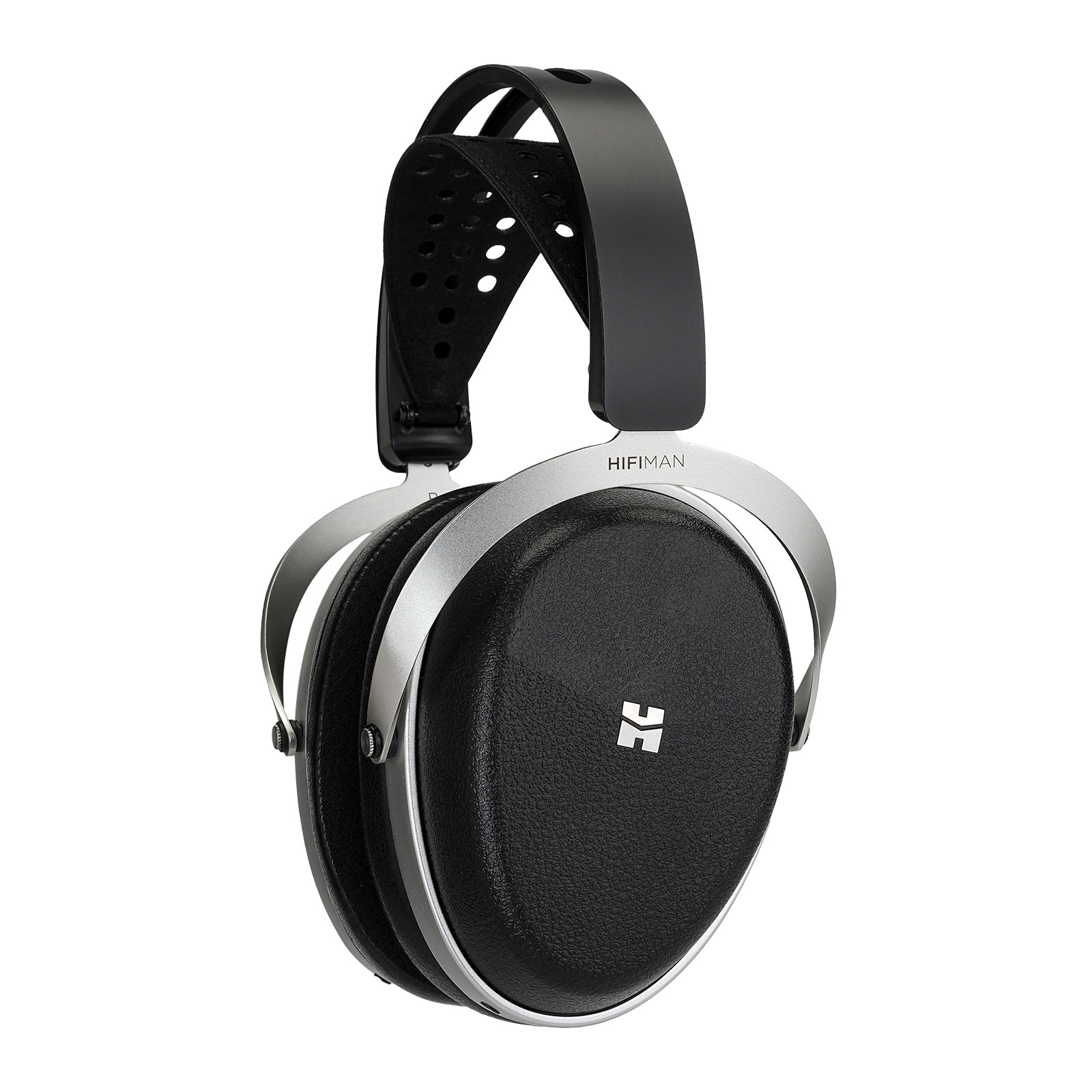Cuffie nere circumaurali con archetto argentato e logo Hifiman.