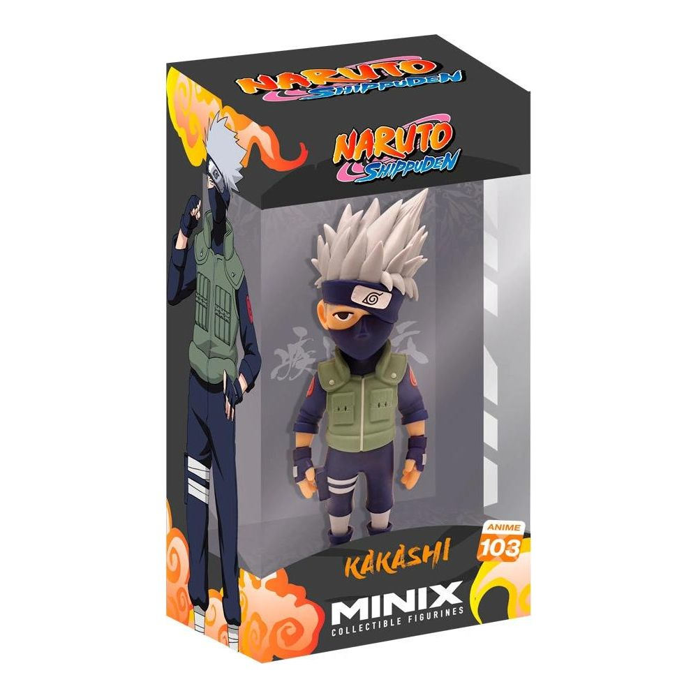 Statua Minix di Kakashi da Naruto Shippuden nella sua confezione.