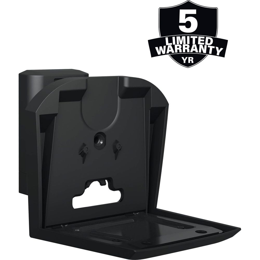 Black wall mount with a 5-year limited warranty seal.