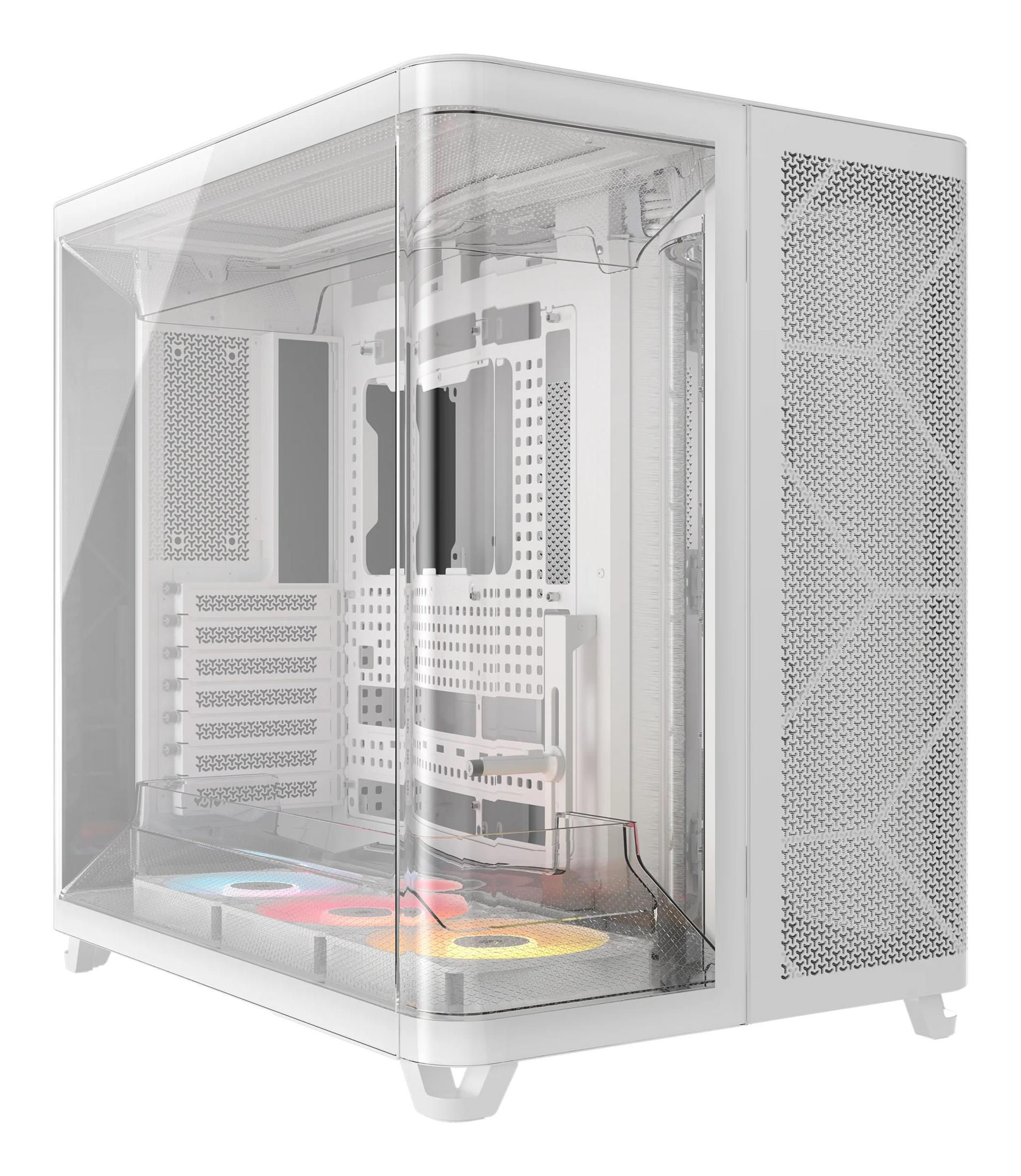 CORSAIR Corsair AIR 5400 RS-R Beyaz 3x120mm ARGB Fan Mesh Temperli Cam USB 3.2 Triple Chamber Mid Tower E-AT Gaming Bilgisayar Kasası