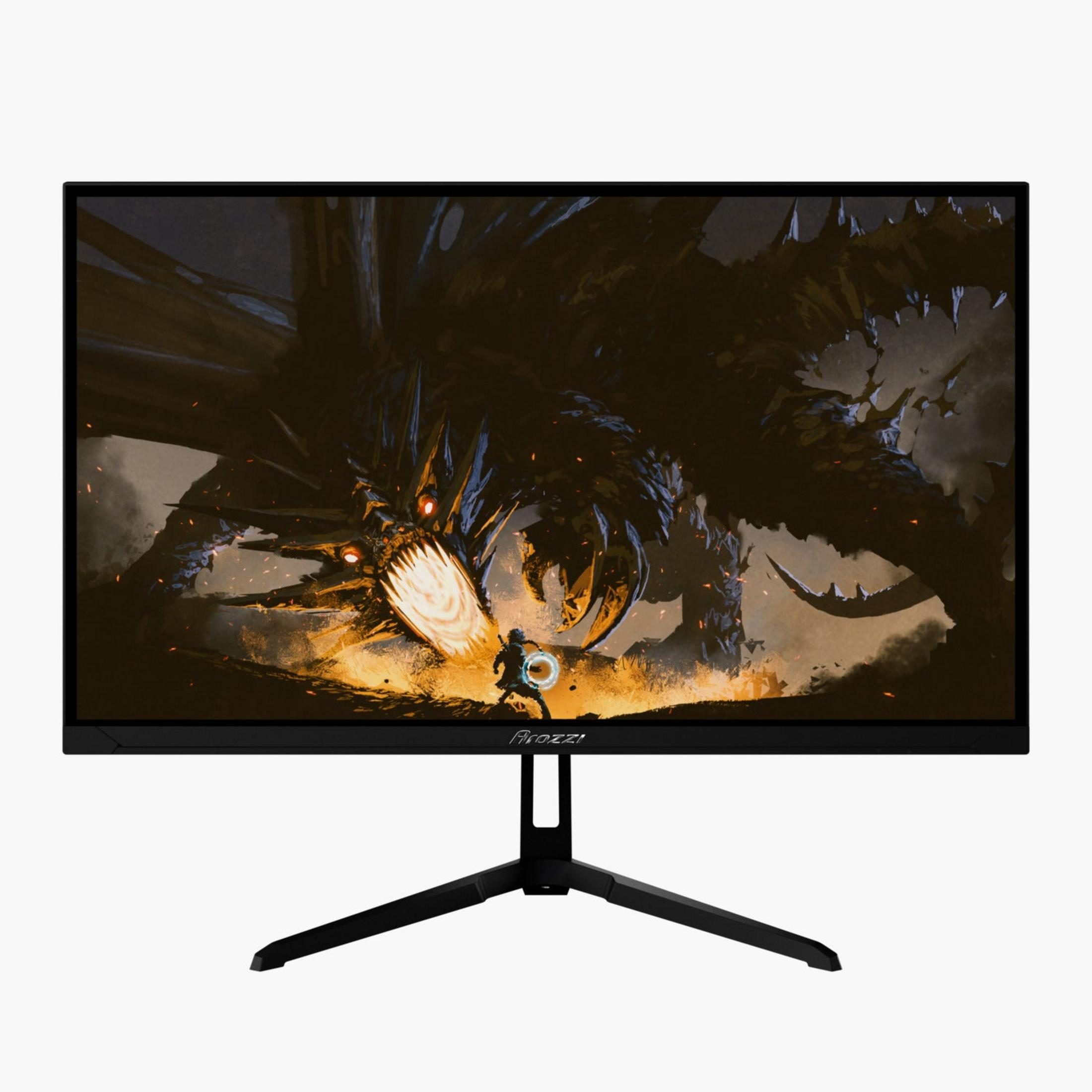 Mężczyzna walczy z gigantycznym potworem na ekranie.