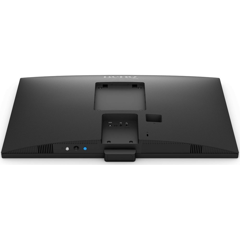Back view of a black monitor with ports and vents. The BenQ logo is visible.