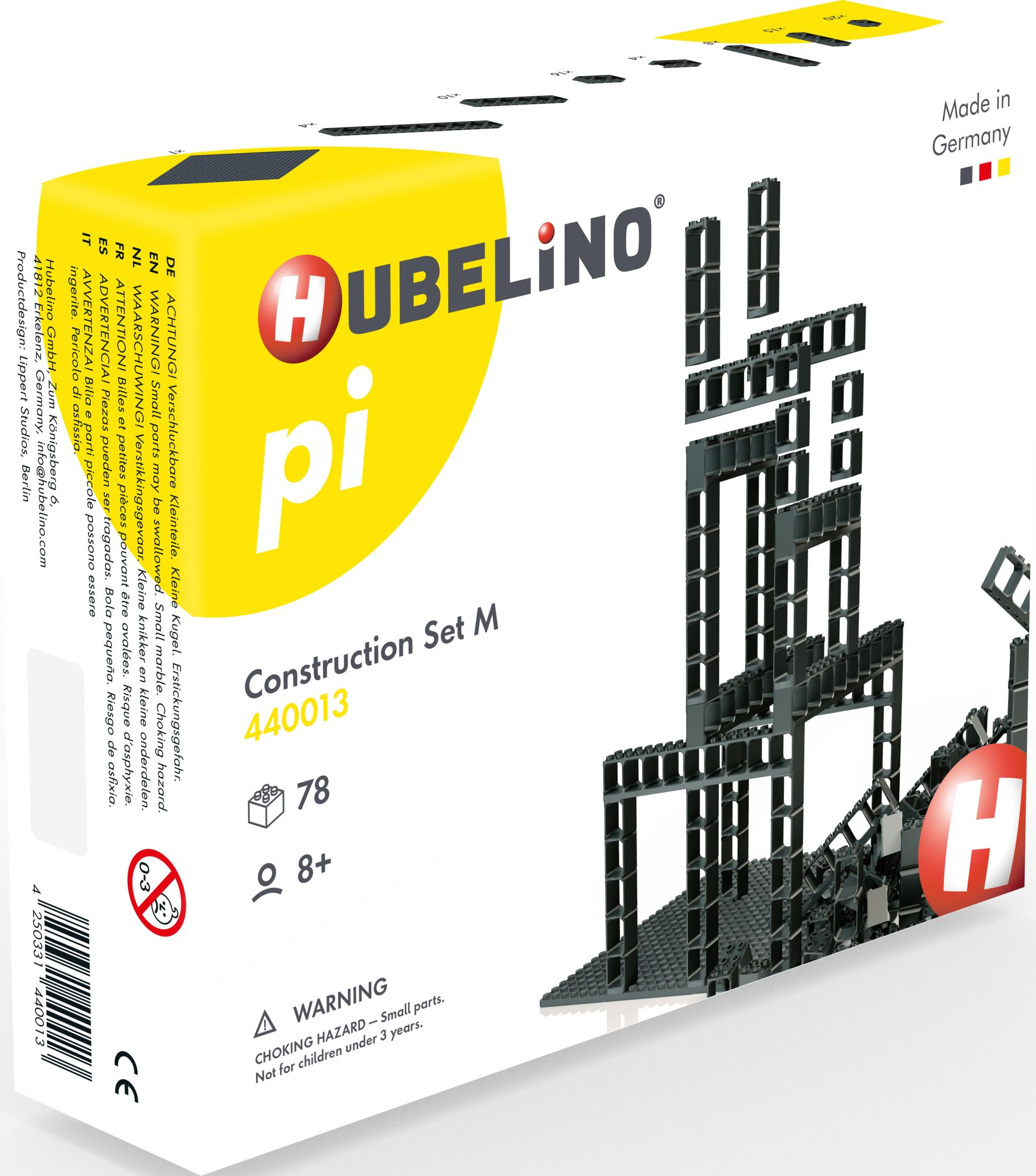Hubelino Construction Set M mit Bausteinen und Anleitung, Made in Germany.