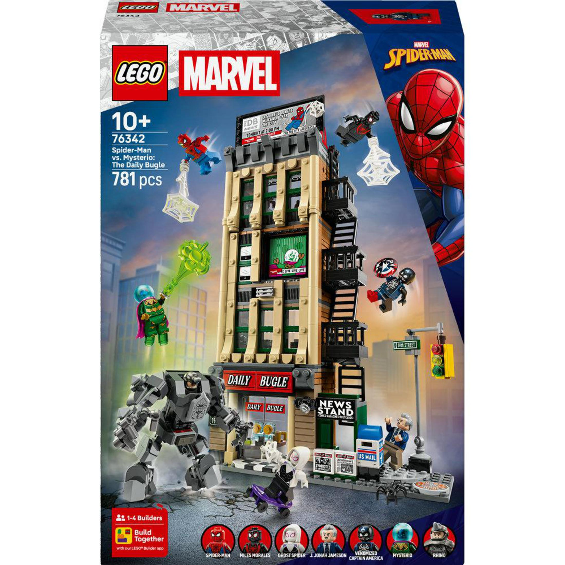 Set LEGO Marvel Daily Bugle con Spiderman, Mysterio y más.