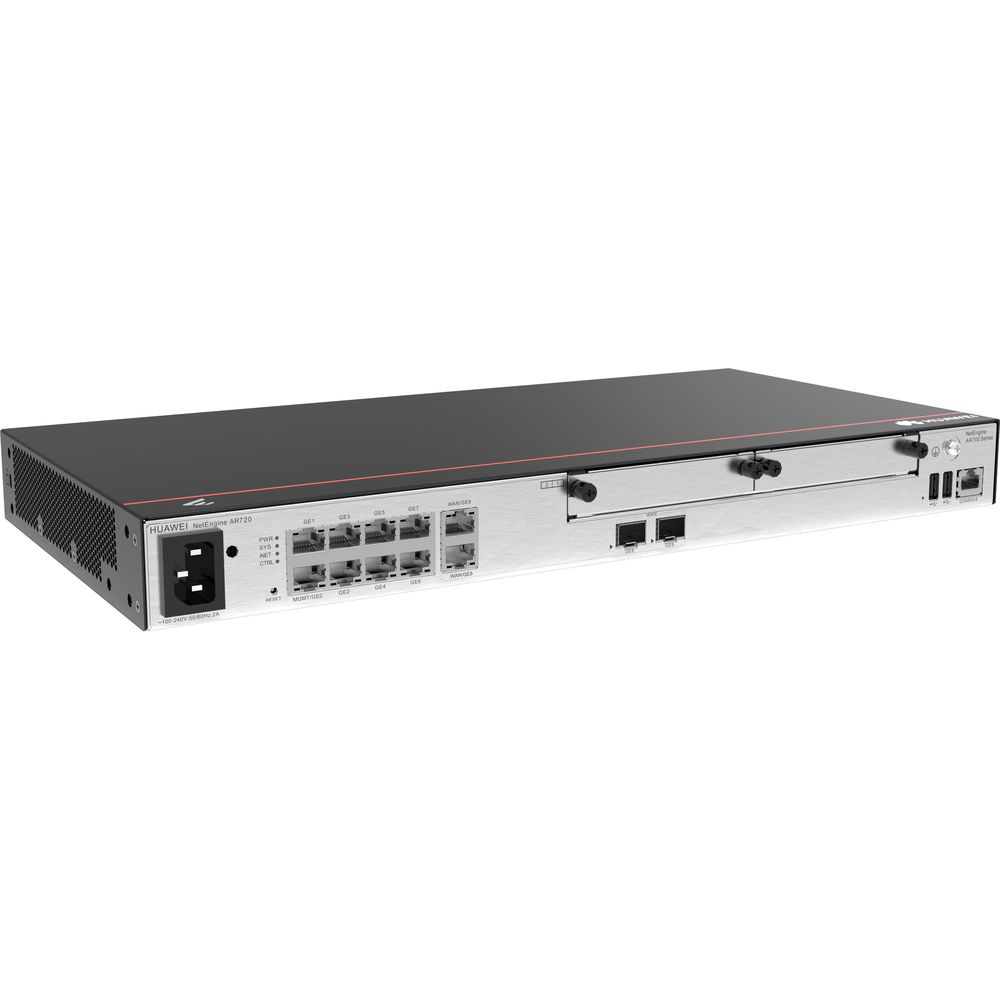 Dispositivo di rete Huawei NetEngine AR720 con più porte e ingresso alimentazione.