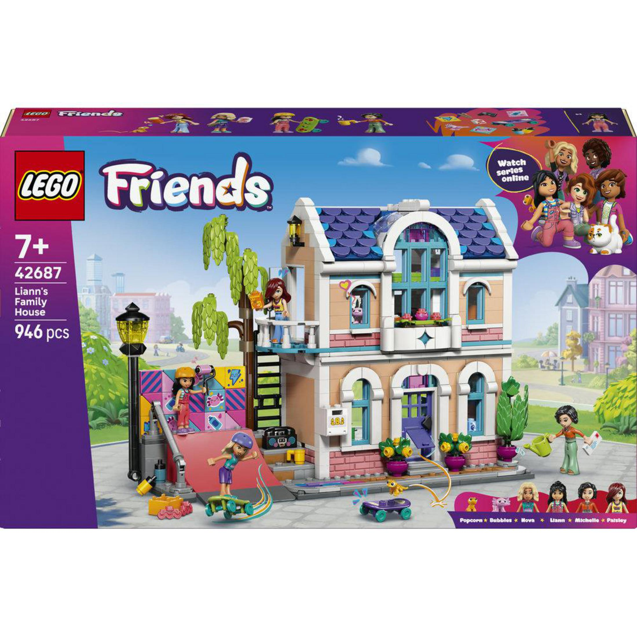 Juguete de construcción LEGO Friends Casa Familiar de Liann con figuras.