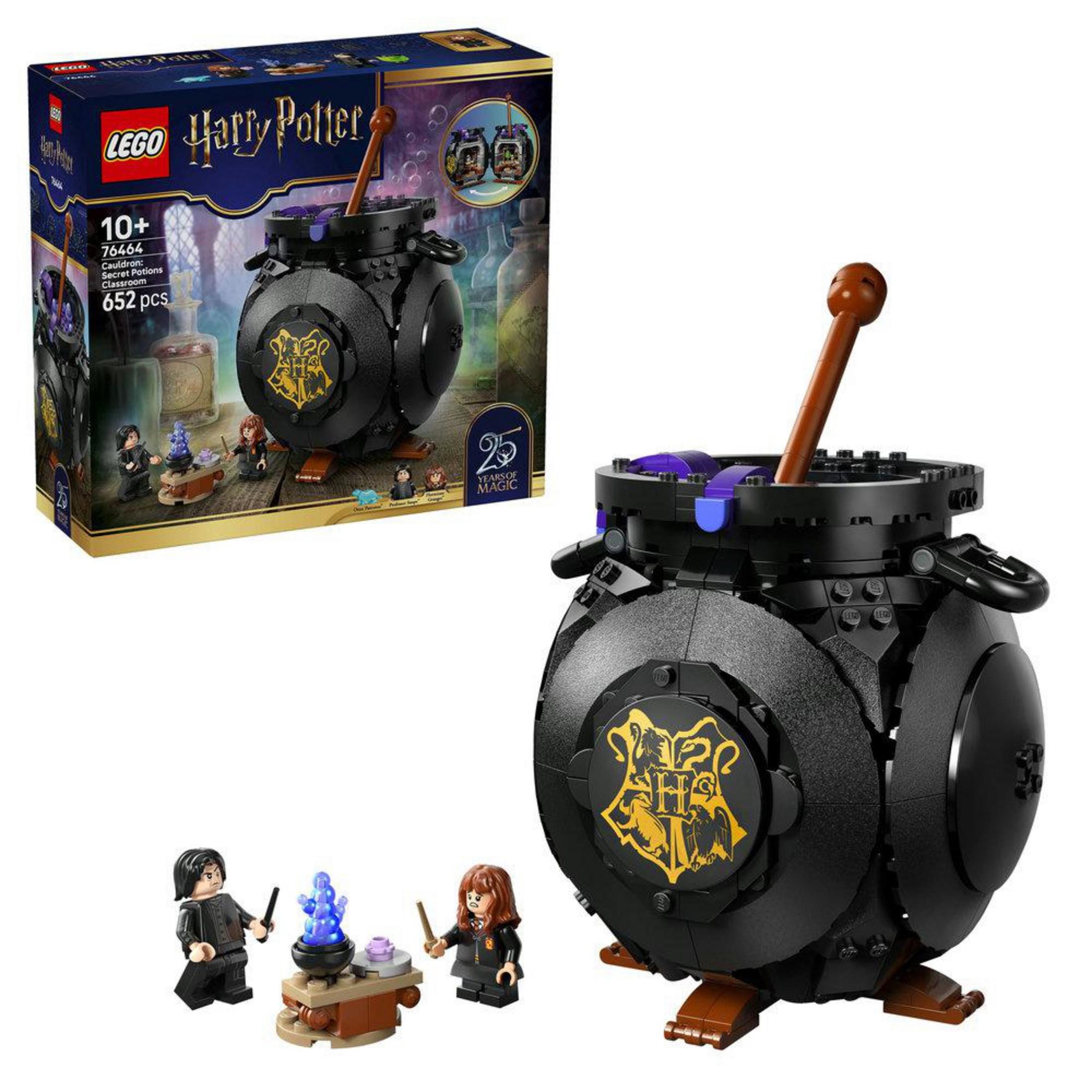 Zestaw kociołka LEGO Harry Potter z figurkami i akcesoriami.