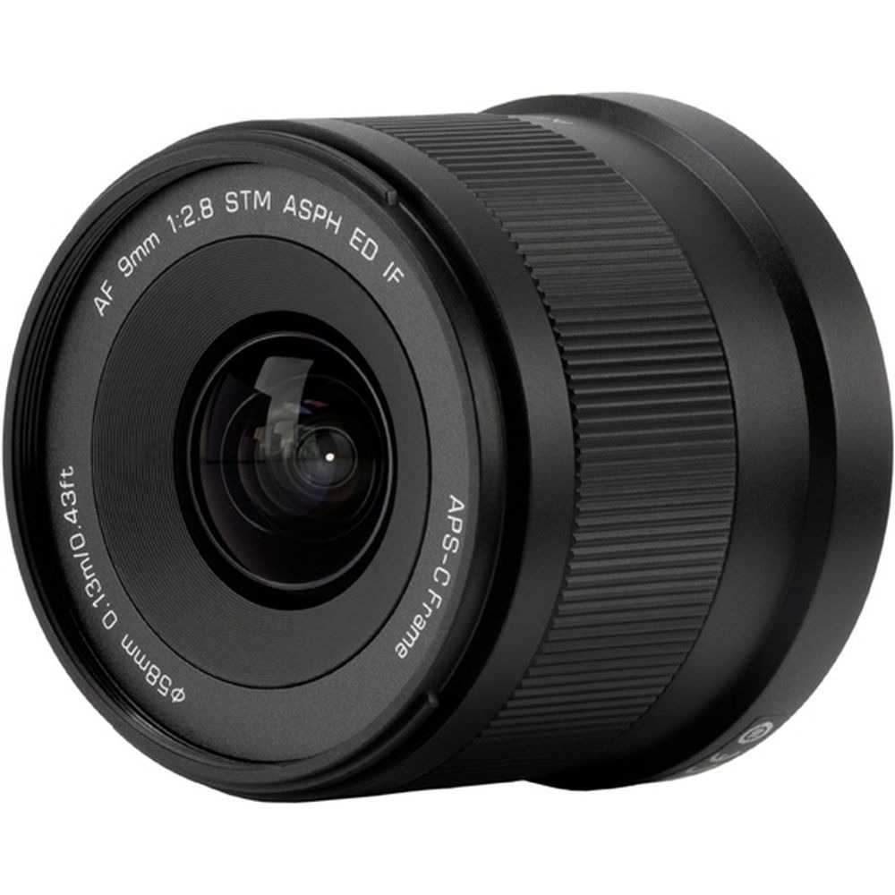 Obiettivo nero con AF 9mm 1:2.8 STM ASPH ED IF APS-C.