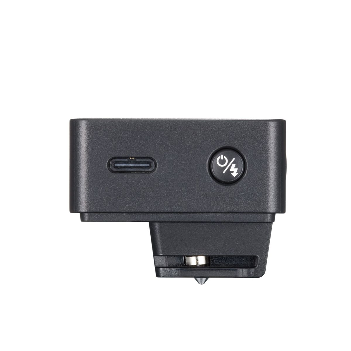 Black camera housing with USB-C port and power button.
