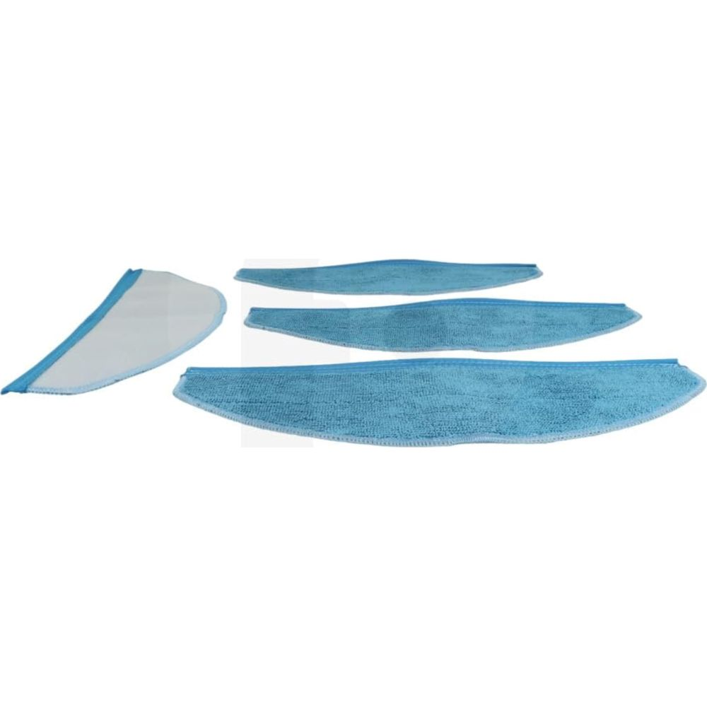Quattro panni in microfibra blu con velcro bianco.
