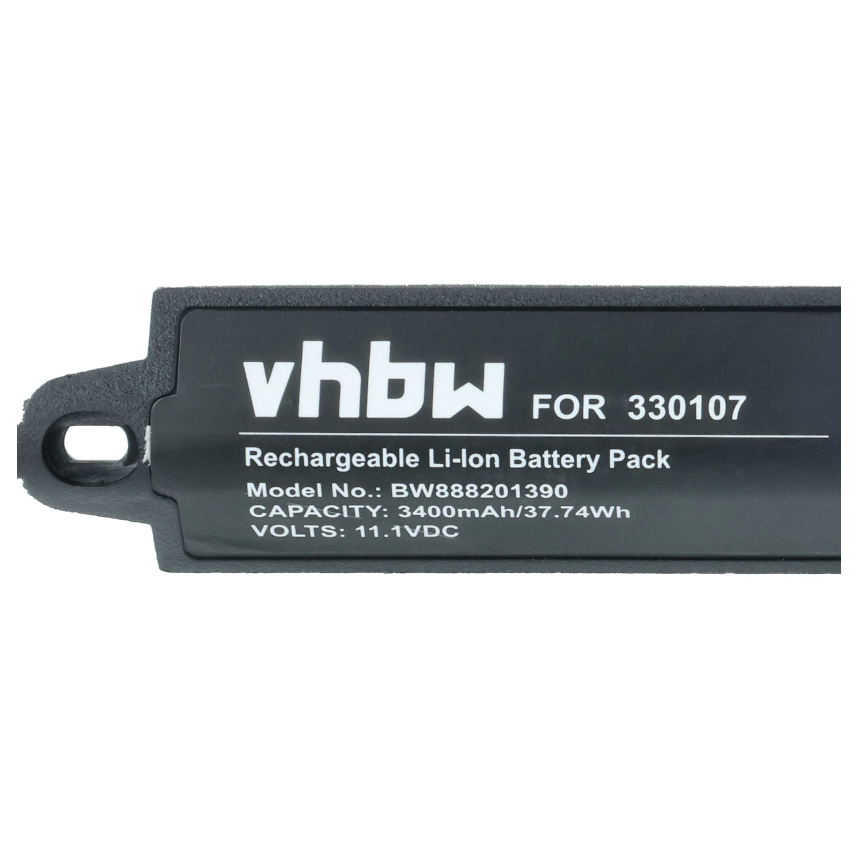 Schwarzer Vhbw Li-Ion Akku, 3400mAh, 11.1VDC.