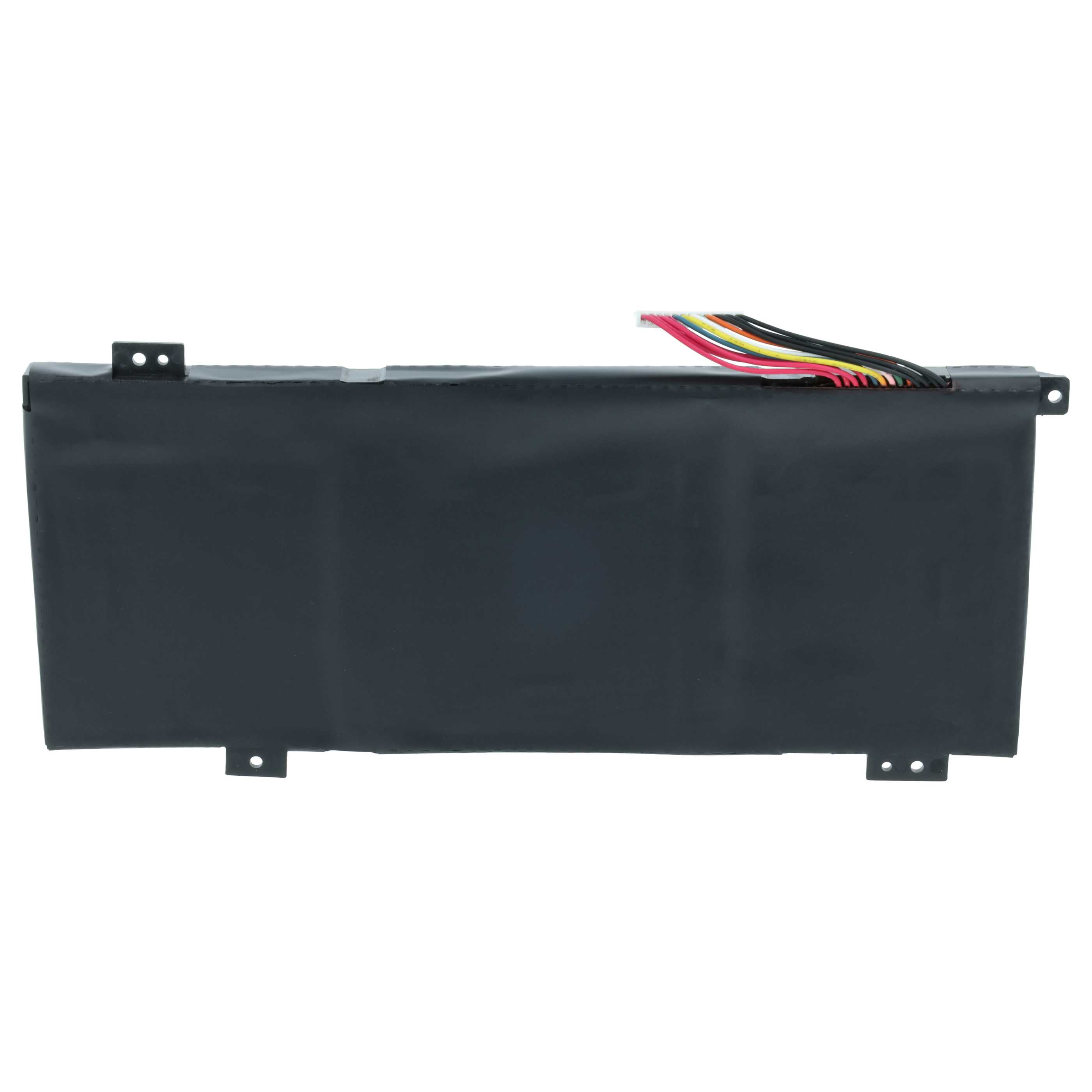 Schwarzer Laptop-Akku mit Kabeln und Befestigungslaschen.