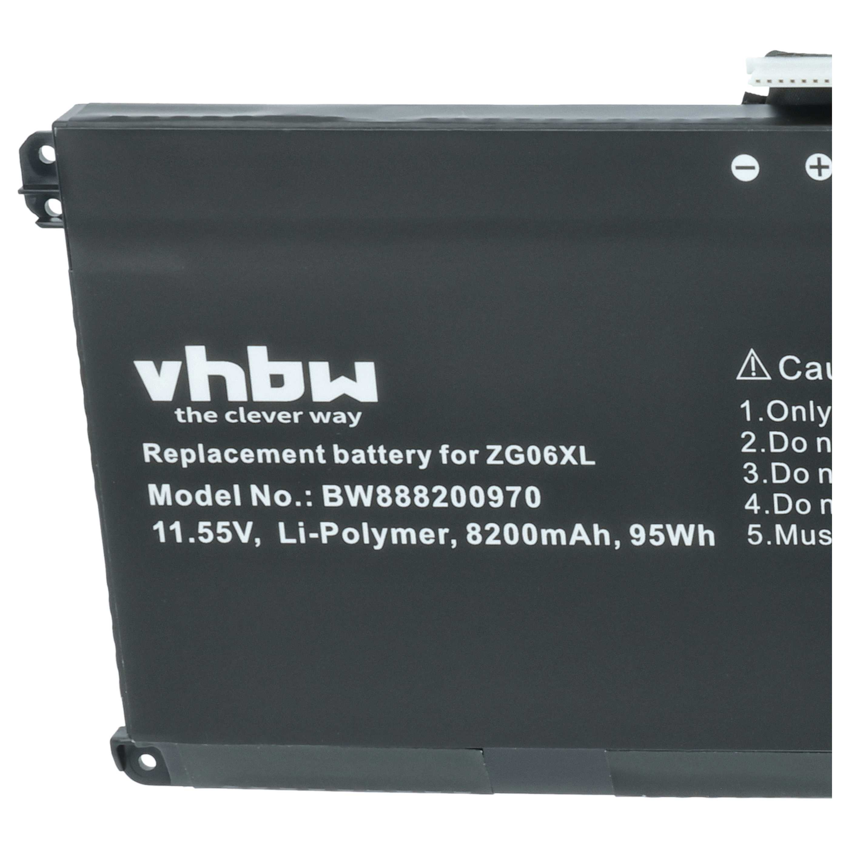 Schwarzer Laptop-Akku mit weißer Beschriftung, 11,55V, 8200mAh.