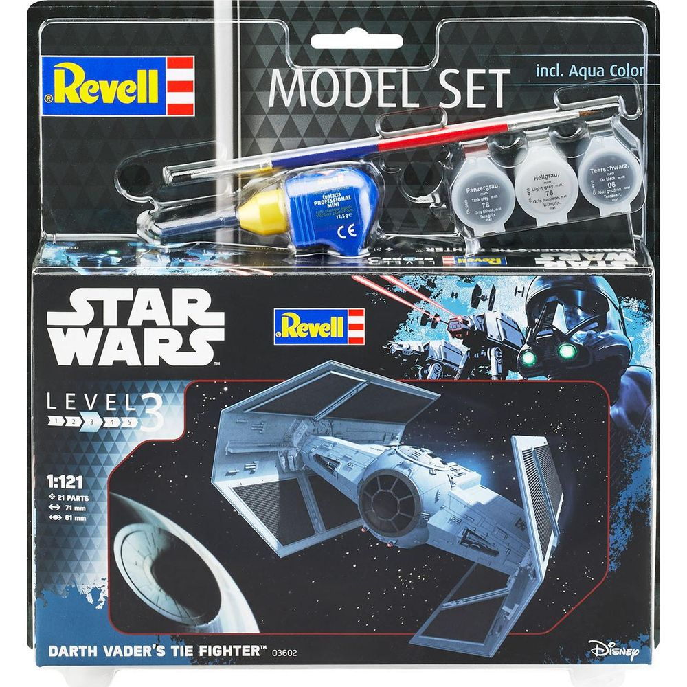Revell Star Wars Darth Vader's Tie Fighter modelbouwkit met verf en lijm.