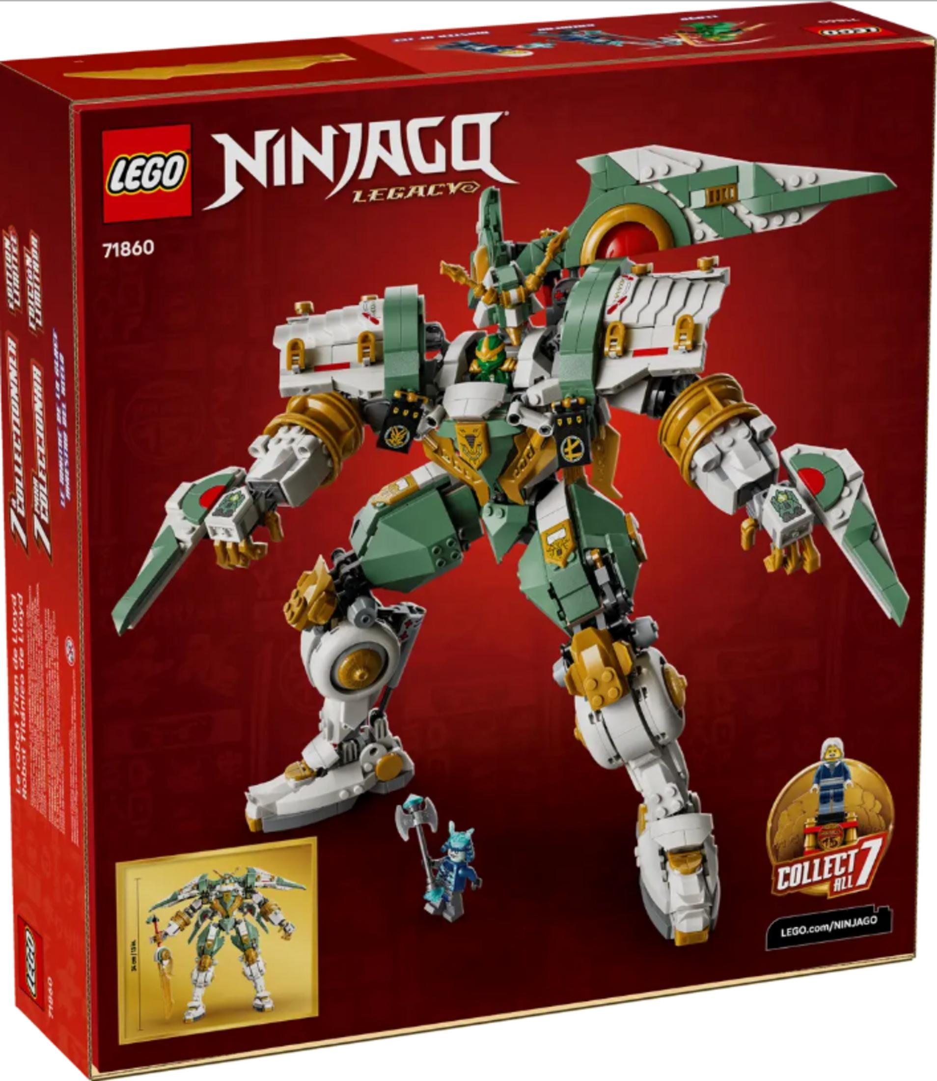 Zestaw LEGO Ninjago Legacy 71860: Duży zielono-biały mech ze złotymi akcentami.