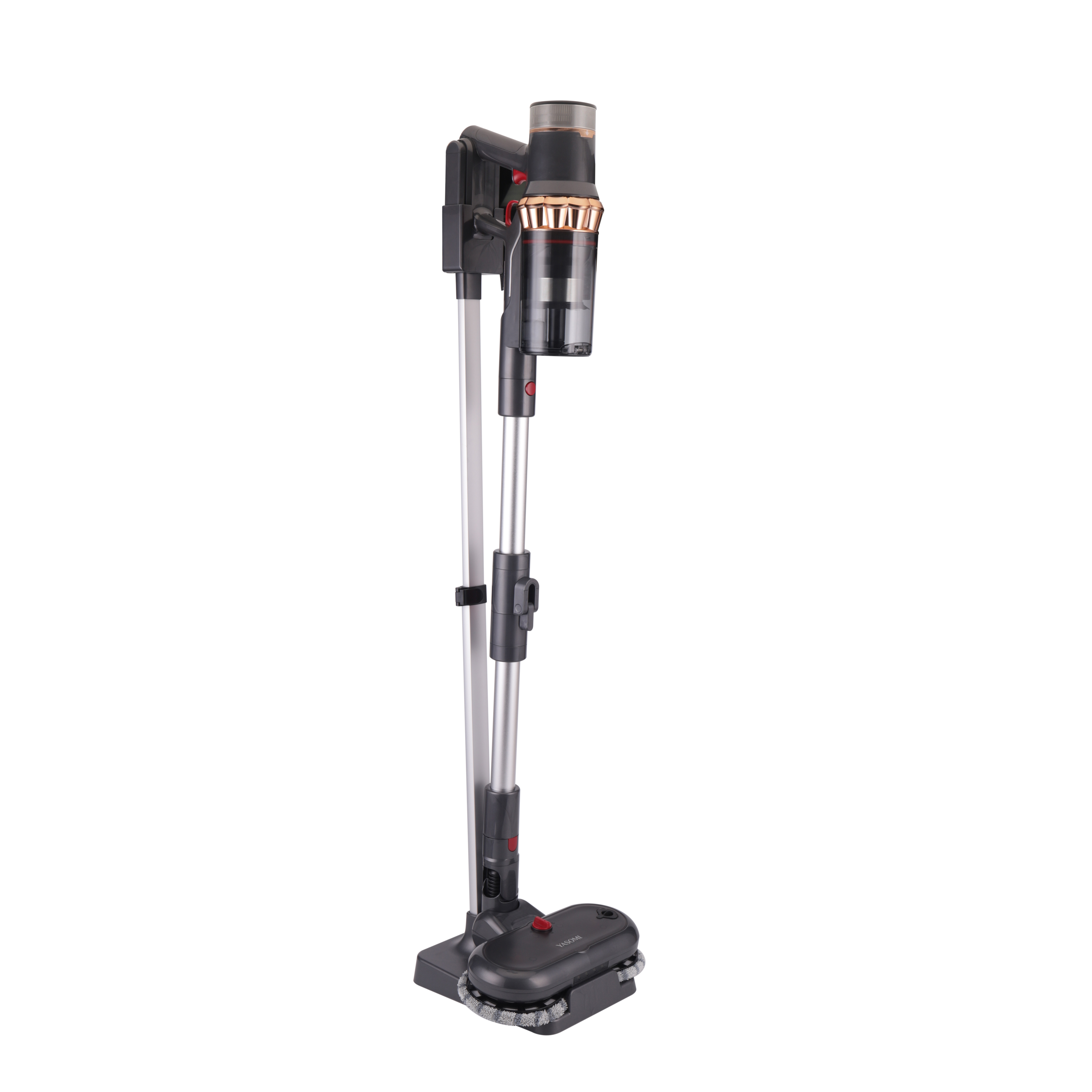 YASOMI Vion Plus V1133Kpa H12 Hepa Mop Başlık Led Işıklı Turbo Başlık Dikey Süpürge Gri