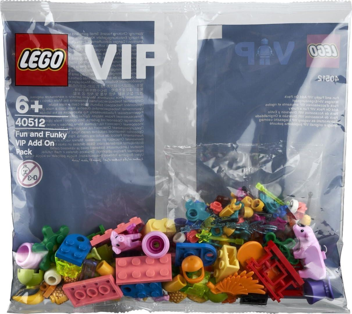 Renkli küçük parçalara sahip bir LEGO VIP Eklenti Paketi.