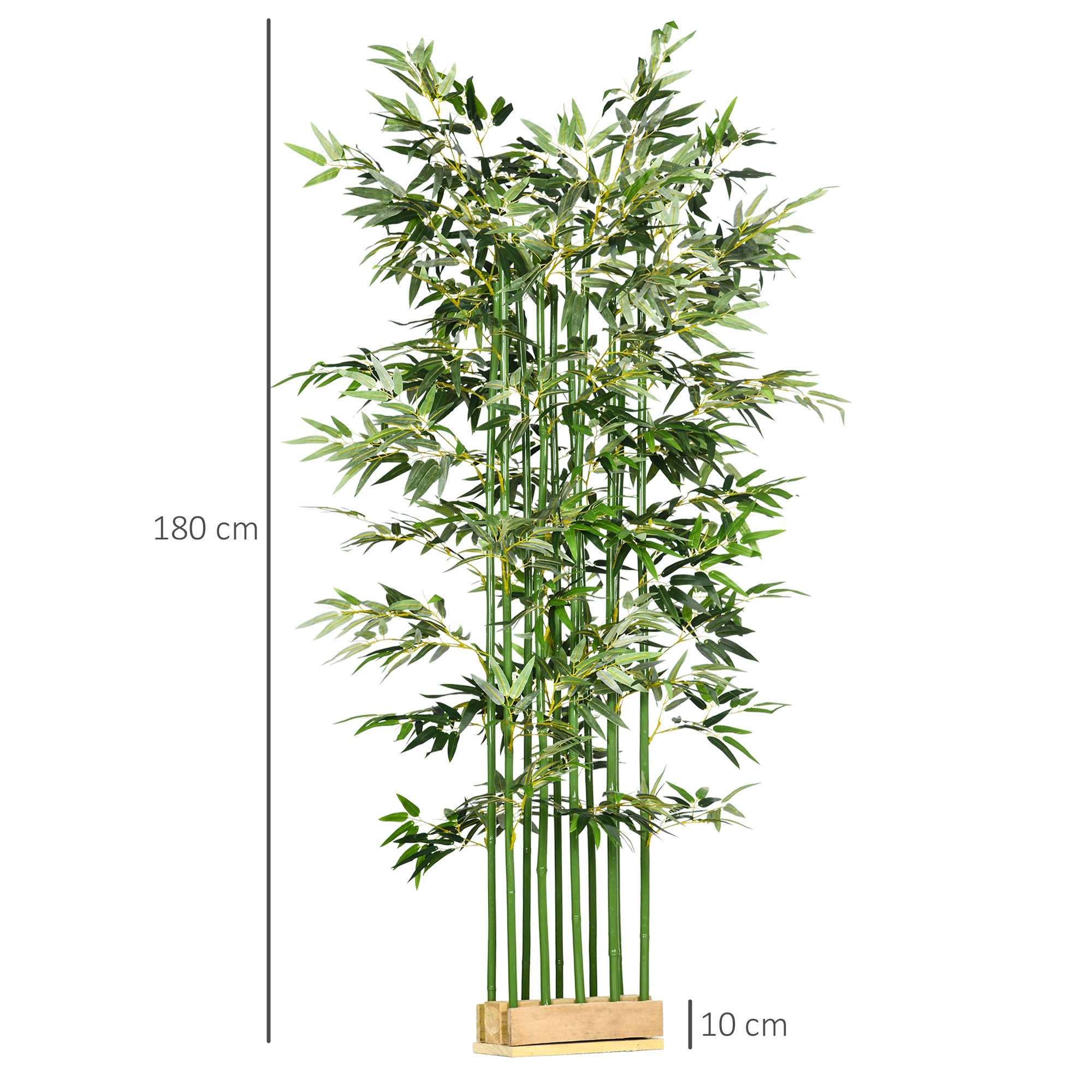 Una planta artificial de bambú de 180 cm en base de madera.